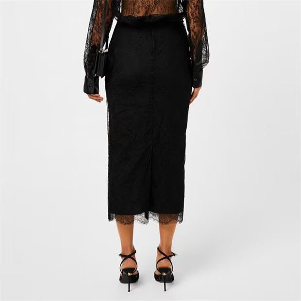 Dolce & Gabbana o1g2r1mq1024 Chantilly Lace Midi Skirt in Nero Size 27" / US 4 / IT 40 - 4 Thumbnail