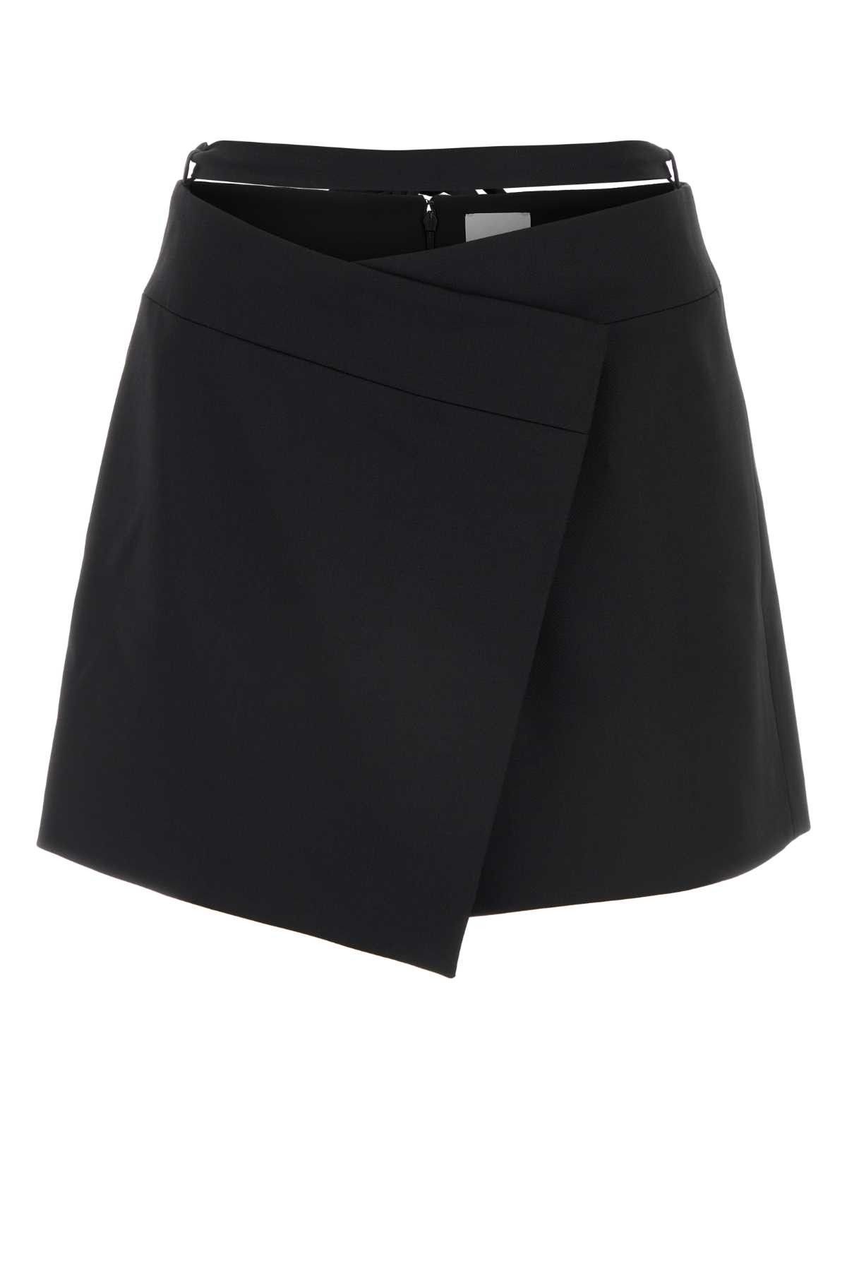 image of Patou Black Stretch Wool Mini Skirt, Women's (Size 26)