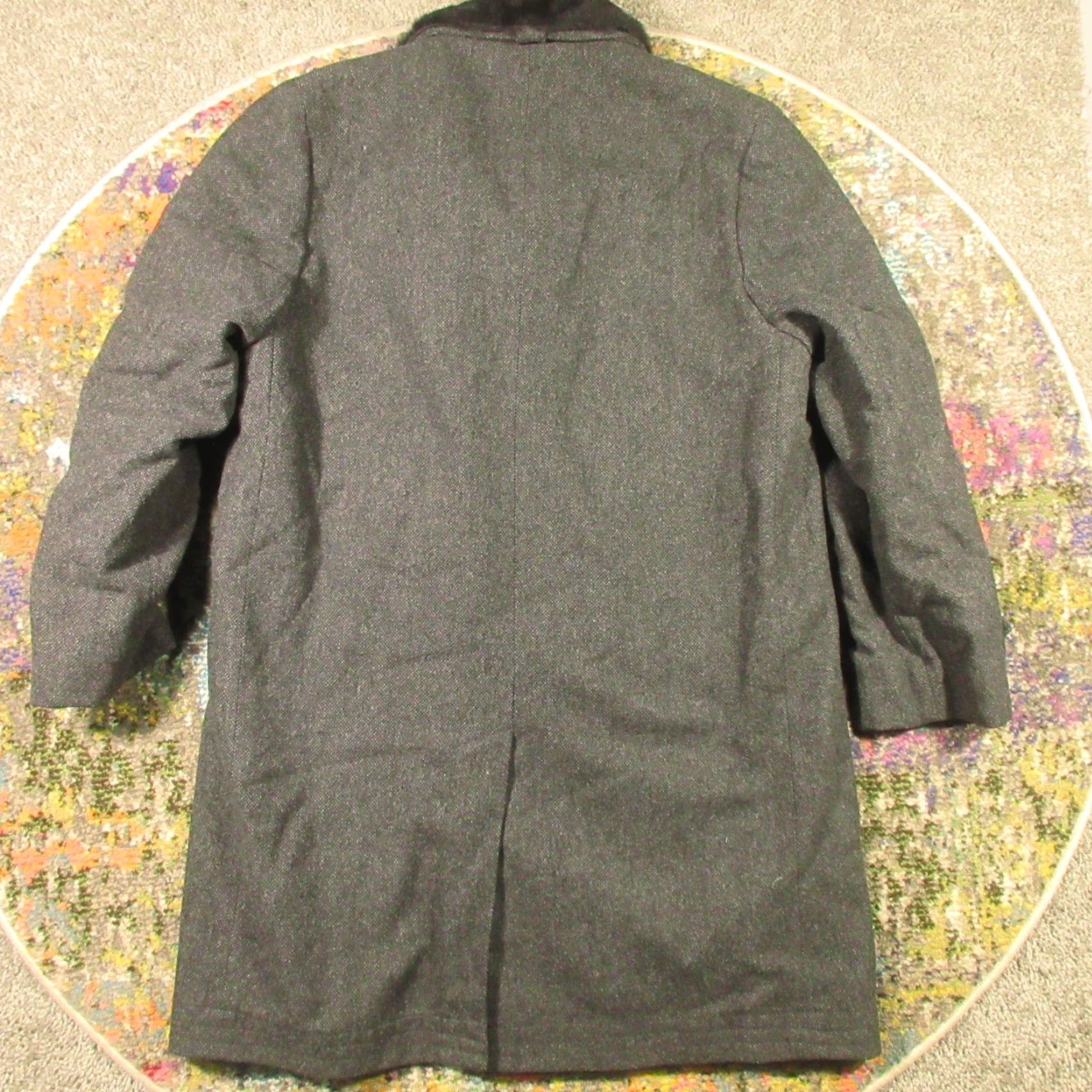 Vintage VINTAGE Stratojac Coat Overcoat Wool Gray Tweed Fur Trim Button 40 Long Mens Classic Fall Winter 44 in Chest Retro Barons Mens Size US XXS / EU 40 - 2 Thumbnail