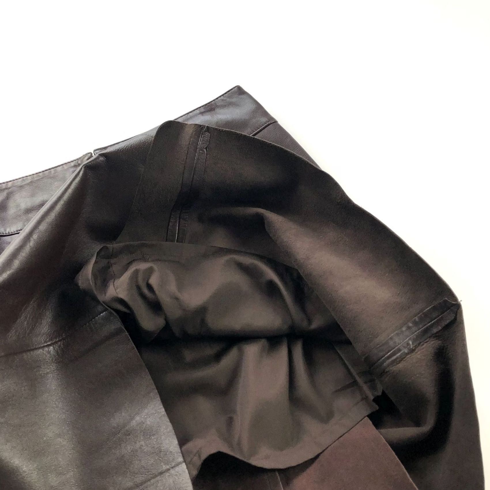 Vintage Cache Mini Skirt Brown 6 Fits 30In 100% Lamb Leather Zip Pleated Lined READ Size 28" / US 6 / IT 42 - 6 Thumbnail