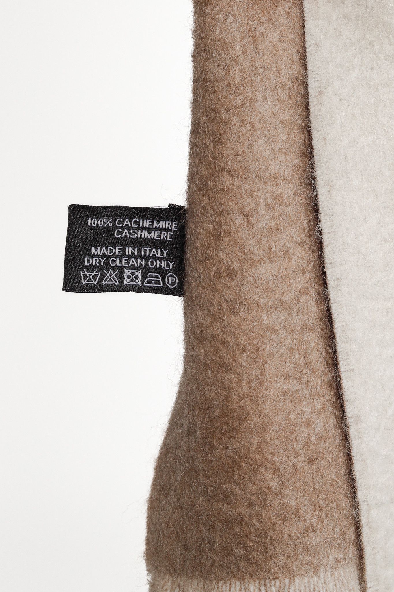 Chanel Chanel Brown and White Two-Tone Cashmere CC Logo Blank Shawl Size ONE SIZE - 5 Thumbnail