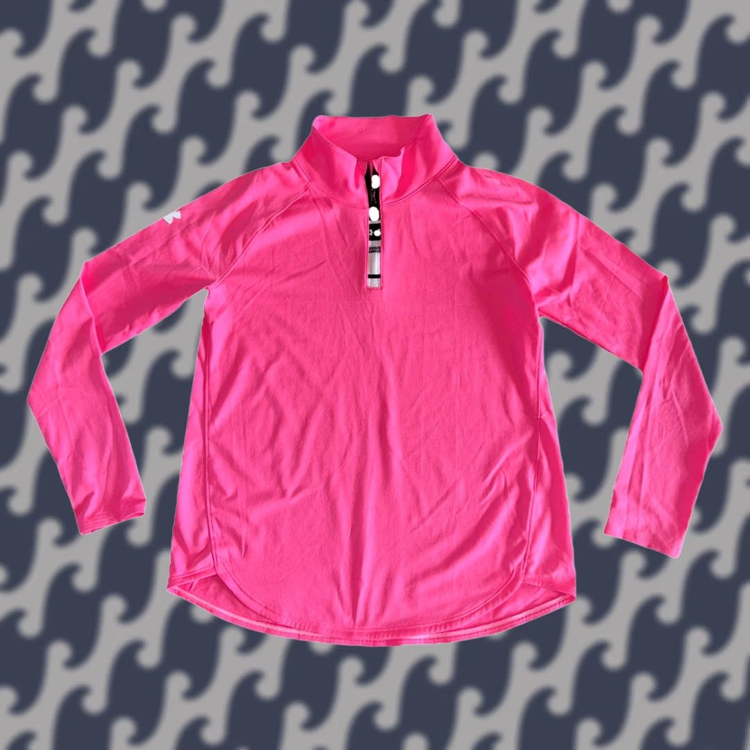 Under Armour Under Armour Long Sleeve Shirt Women’s Hot Pink 1/4 Zip Mock Neck Lightweight Athletic Pullover Sz S Womens Size S / US 4 / IT 40 - 1 Thumbnail