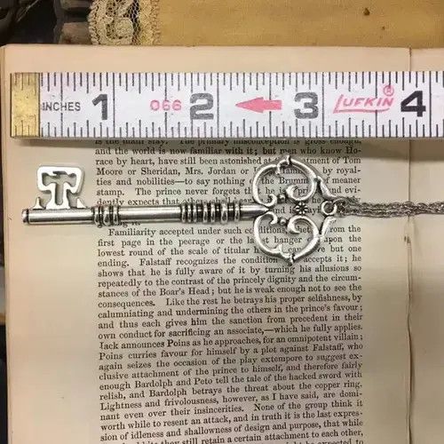 Handmade × Jewelry Skeleton Key Chain Necklace Chrome Gothic Jewelry Rock Size ONE SIZE - 2 Thumbnail