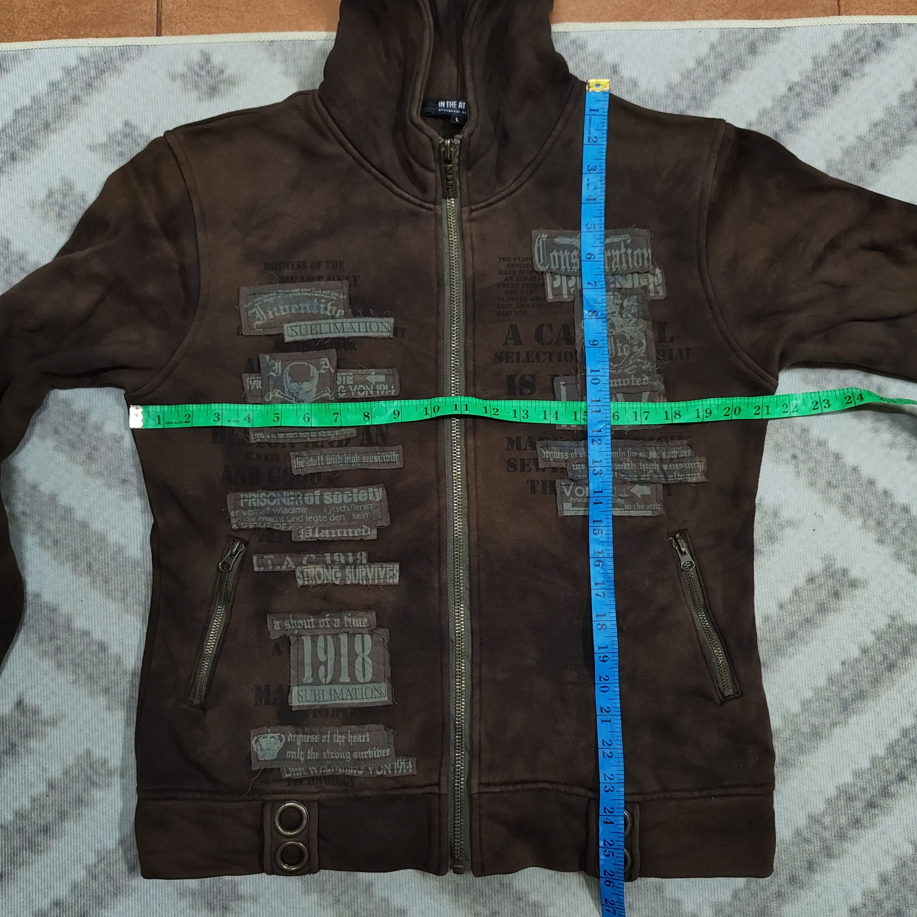 In The Attic Faded IN THE ATTIC Y2K Full Zip Hoodie Size US L / EU 52-54 / 3 - 11 Thumbnail