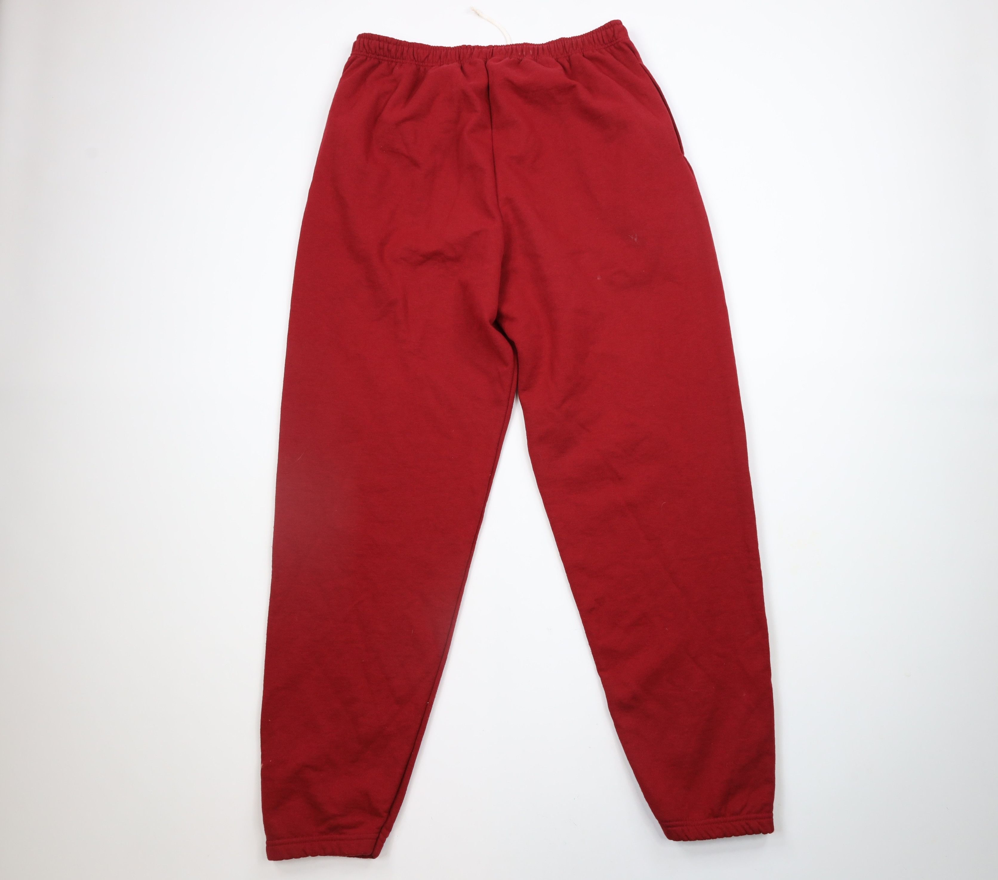 Vintage Vintage 90s Streetwear Blank Cuffed Sweatpants Joggers Red Size US 36 / EU 52 - 12 Thumbnail