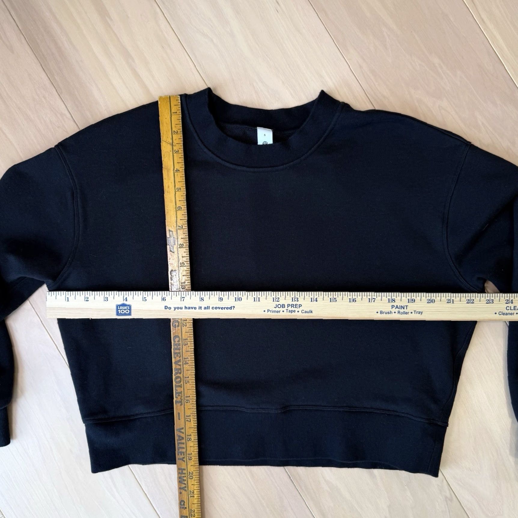 Lululemon Lululemon Sweatshirt Women's 6 Black Cropped Fleece Pullover Athleisure Yoga Shirt Ladies Pullovers Cropped Black Size M / US 6-8 / IT 42-44 - 2 Thumbnail