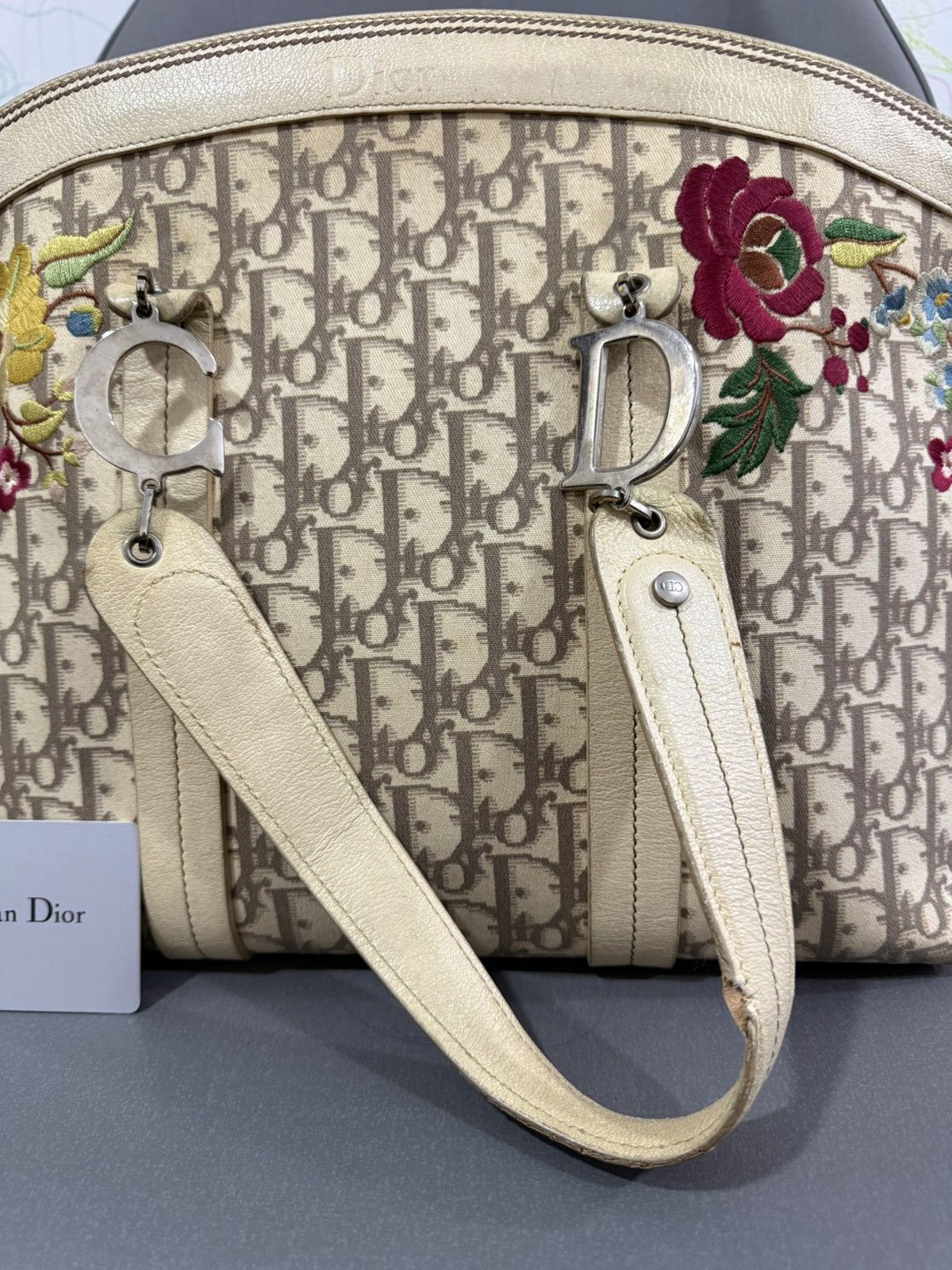 Christian Dior Monsieur Vintage Christian Dior Embroidery Floral Shoulder Tote Bag Size ONE SIZE - 7 Thumbnail
