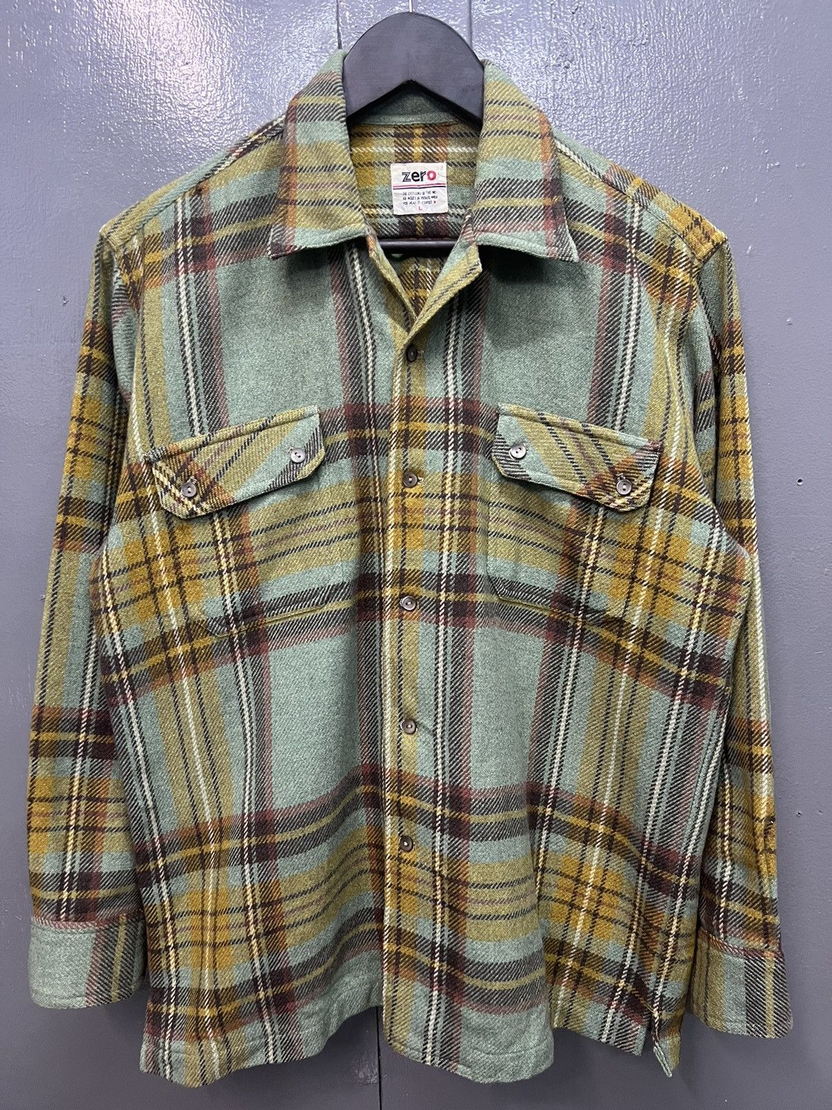 Vintage VINTAGE ZERO WOOL SHIRT BUTTON UP Size US L / EU 52-54 / 3 - 1 Thumbnail
