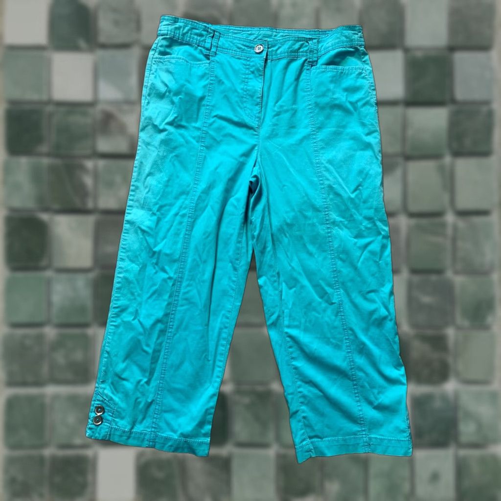 JM Collection JM Collection Blue Pants Size 10 Womens Petite Straight Pants Women Size 32" / US 10 / IT 46 - 1 Thumbnail