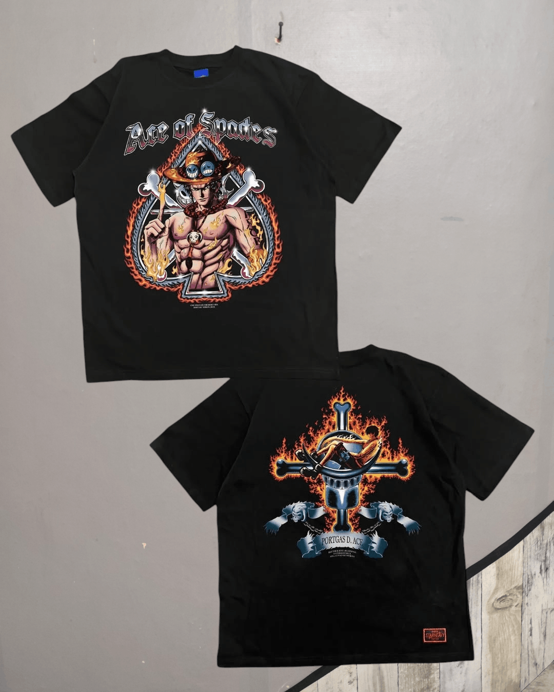 Anime × Japanese Brand × One Piece Modern Tee One Piece ACE : Ace Of Spades Size US XL / EU 56 / 4 - 1 Thumbnail