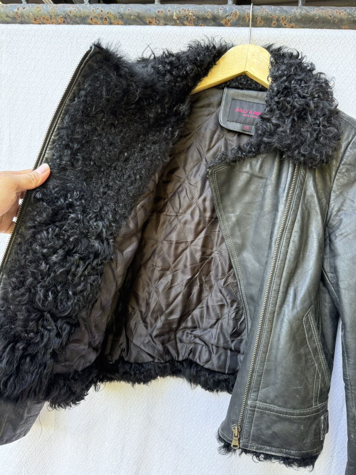 14th Addiction Sally&John Fur Leather Jacket Assymetrical Zipper Size US S / EU 44-46 / 1 - 9 Thumbnail