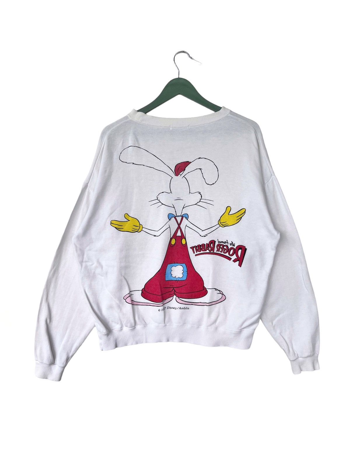 Disney × Vintage VTG 1987 Who Framed Roger Rabbit Mirror Print Sweatshirt Size US L / EU 52-54 / 3 - 2 Thumbnail