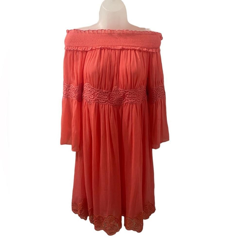 Designer Adrianna Papell Spirited Away Coral Dress Size S / US 4 / IT 40 - 1 Thumbnail