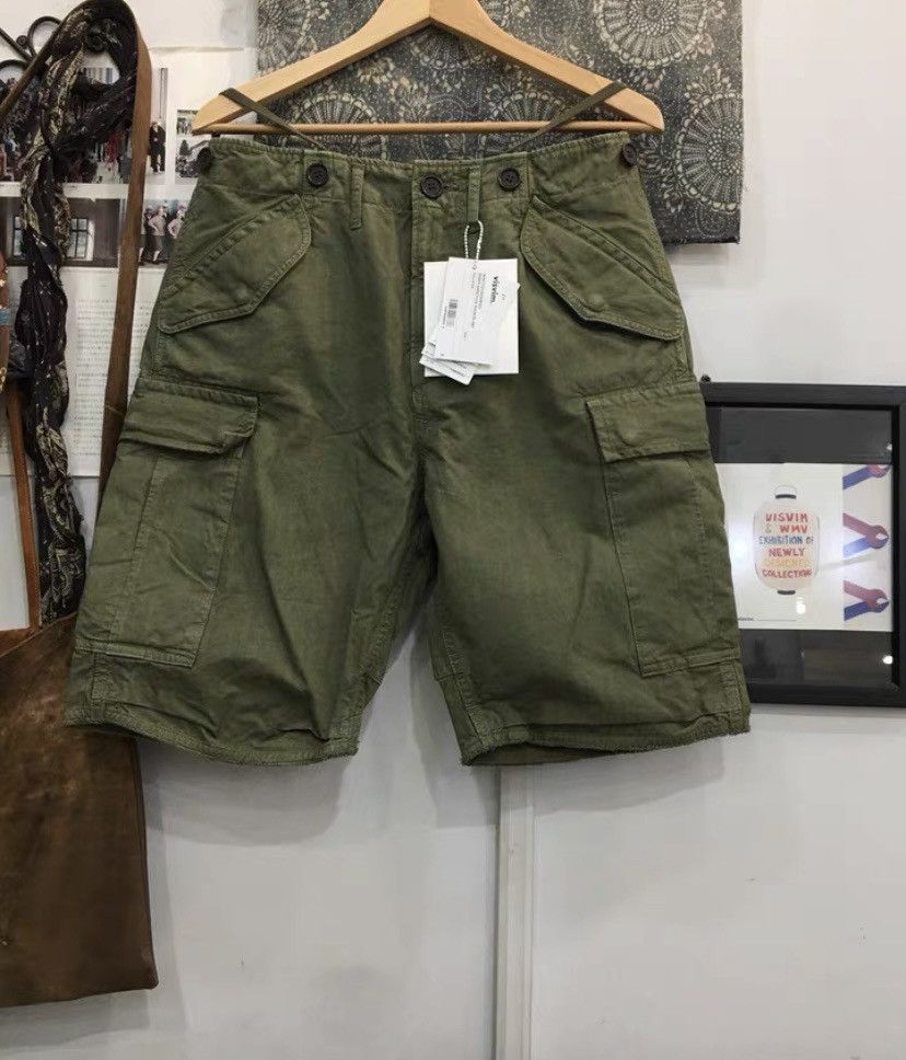 image of Visvim 23Aw Eiger Shorts Hbt Giza Fishbone Military Shorts in Green, Men's (Size 36)