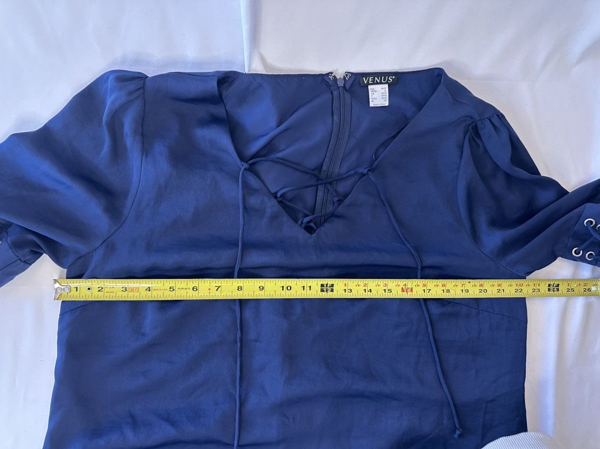 Other Venus, Womens Navy Blue Dress, bell sleeves criss cross tie Size XL / US 12-14 / IT 48-50 - 6 Thumbnail