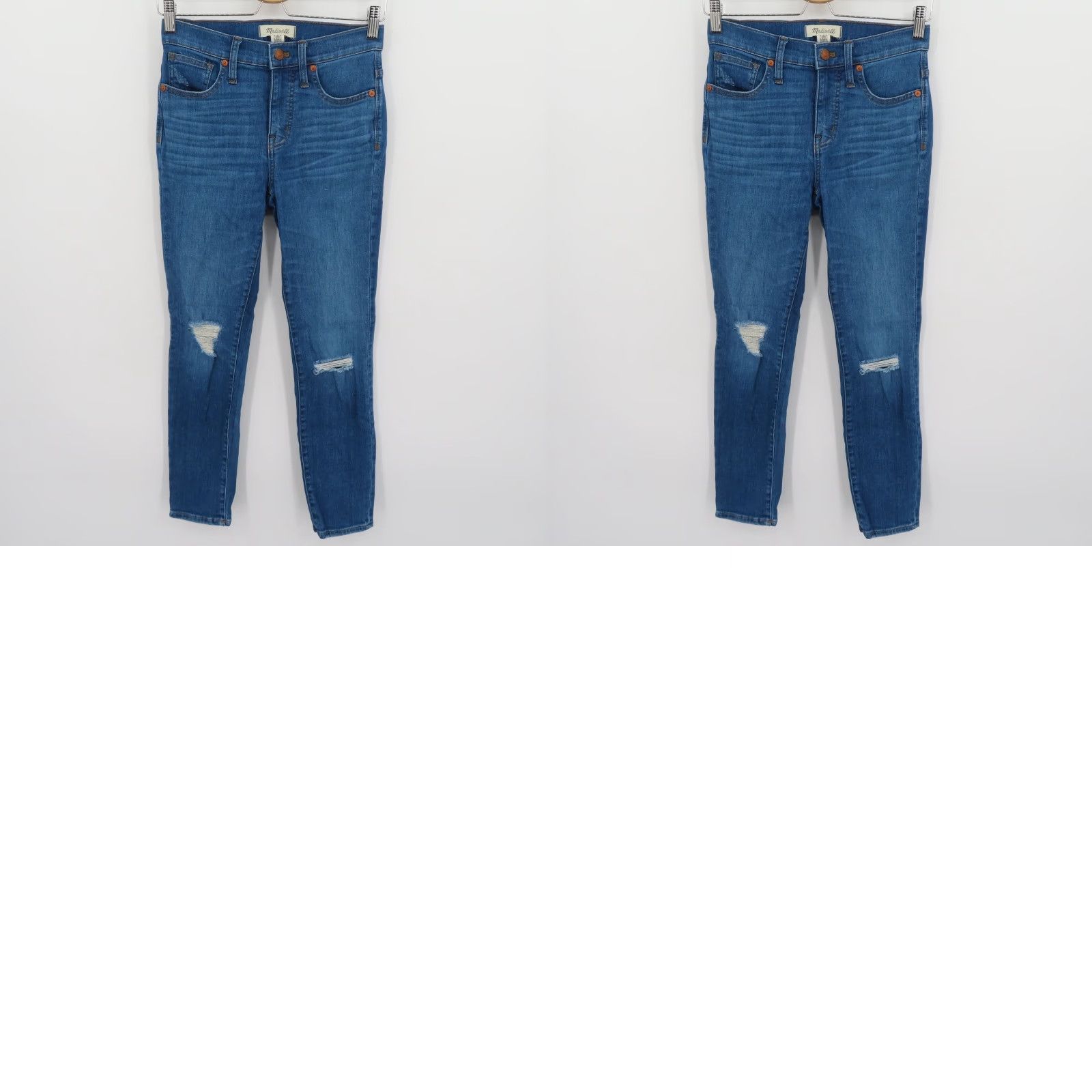 Madewell Womens Jeans 25 High Rise Skinny Crop Denim Blue Distressed 5-Pocket