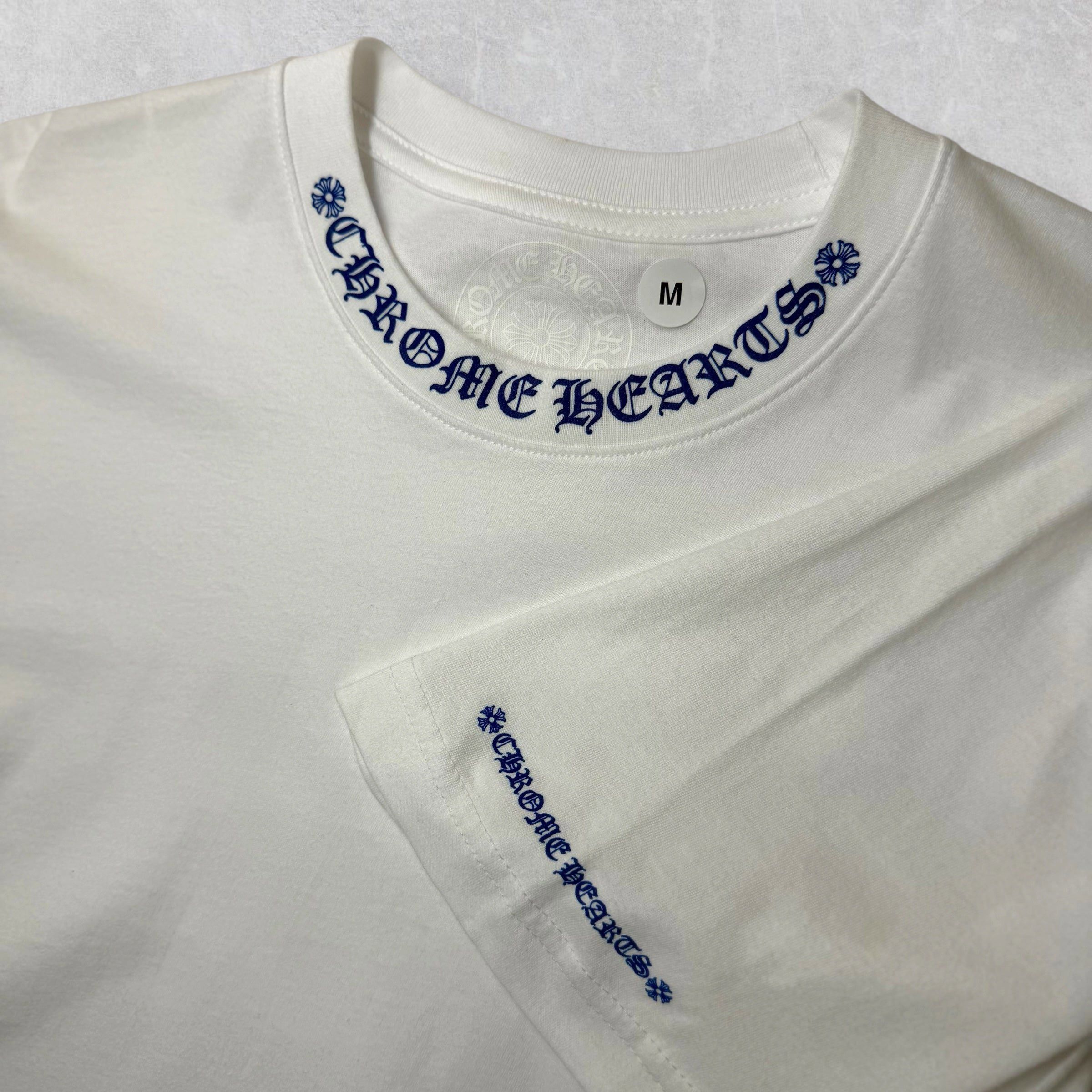 Chrome Hearts Chrome Hearts Blue Neck Logo Tee M Size US M / EU 48-50 / 2 - 3 Thumbnail