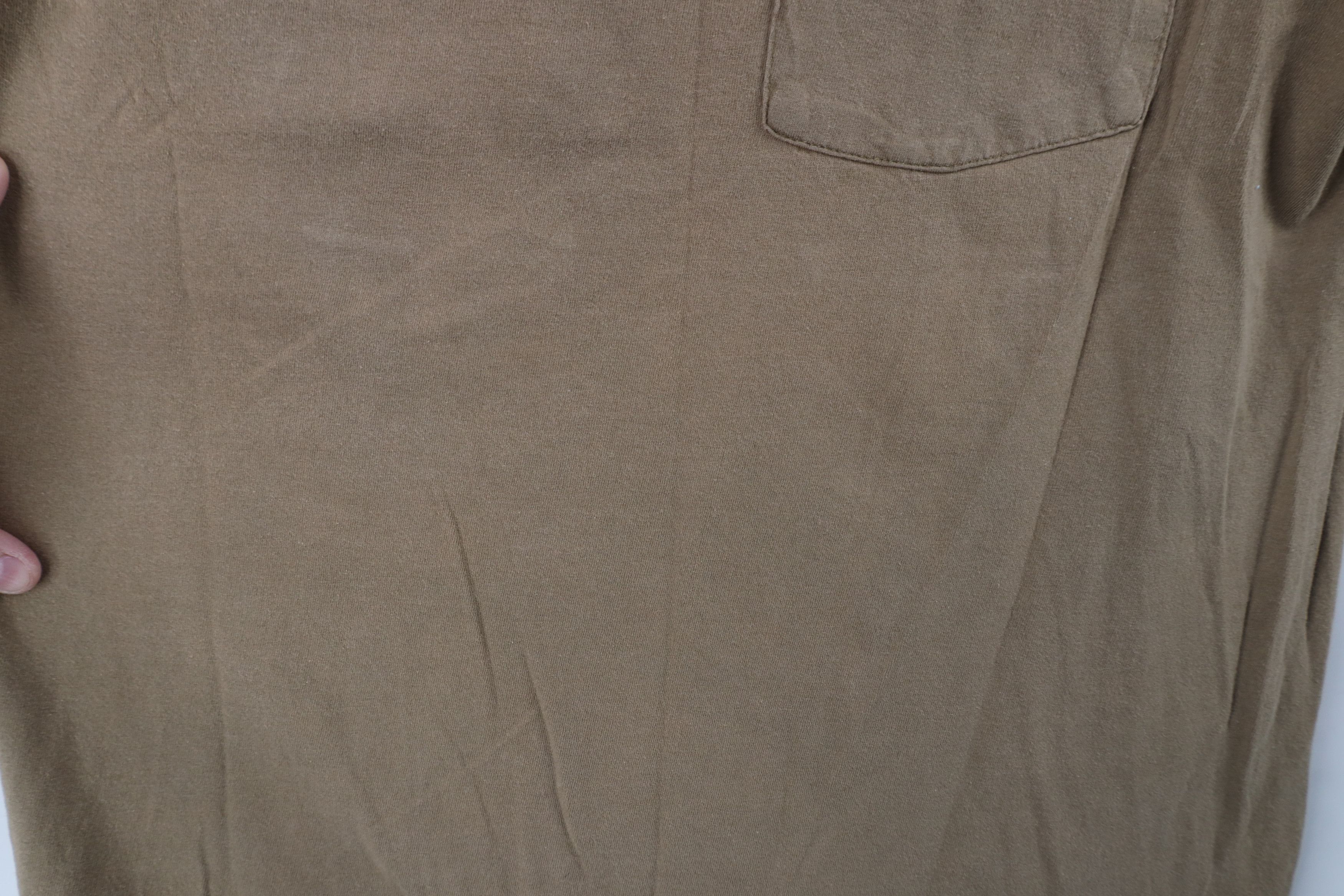 Vintage Vintage Y2K Streetwear Blank Pocket T-Shirt Brown Cotton Size US M / EU 48-50 / 2 - 4 Thumbnail