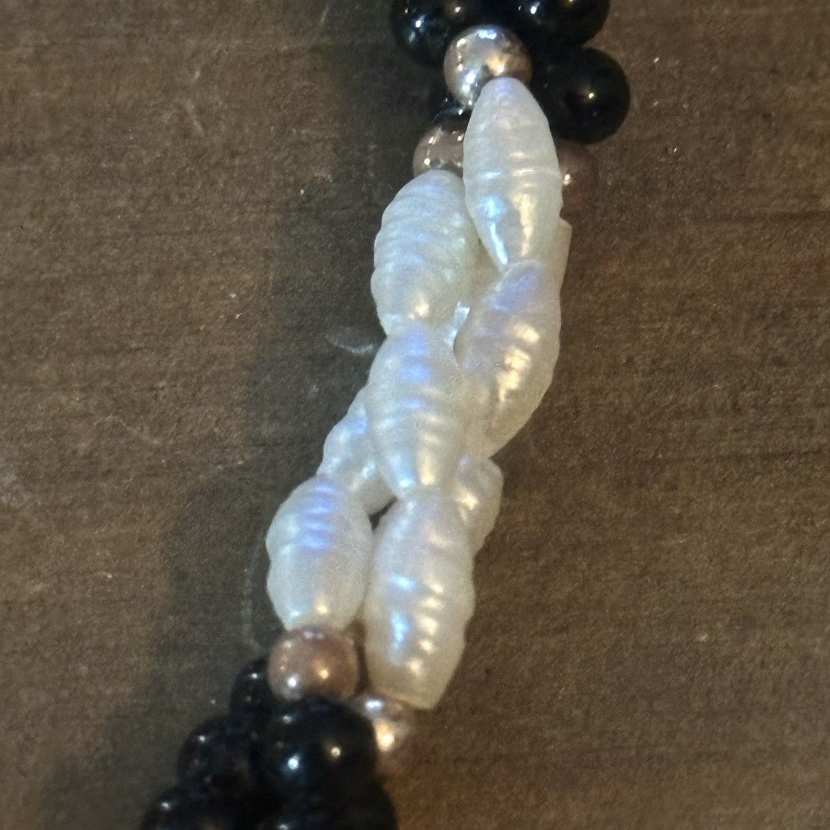 Vintage Vintage twisted black bead and freshwater pearl necklace Size ONE SIZE - 3 Thumbnail