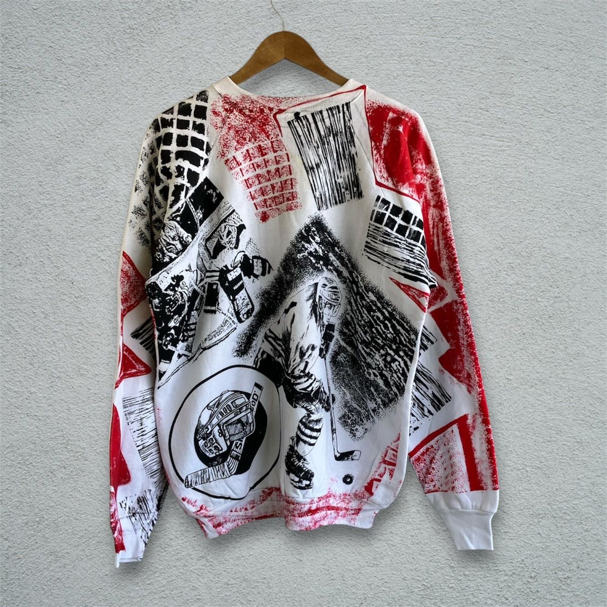 Fruit Of The Loom Vintage 90s Hockey Art AOP Crewneck Sweatshirt XL FOTL NHL Size US L / EU 52-54 / 3 - 6 Thumbnail