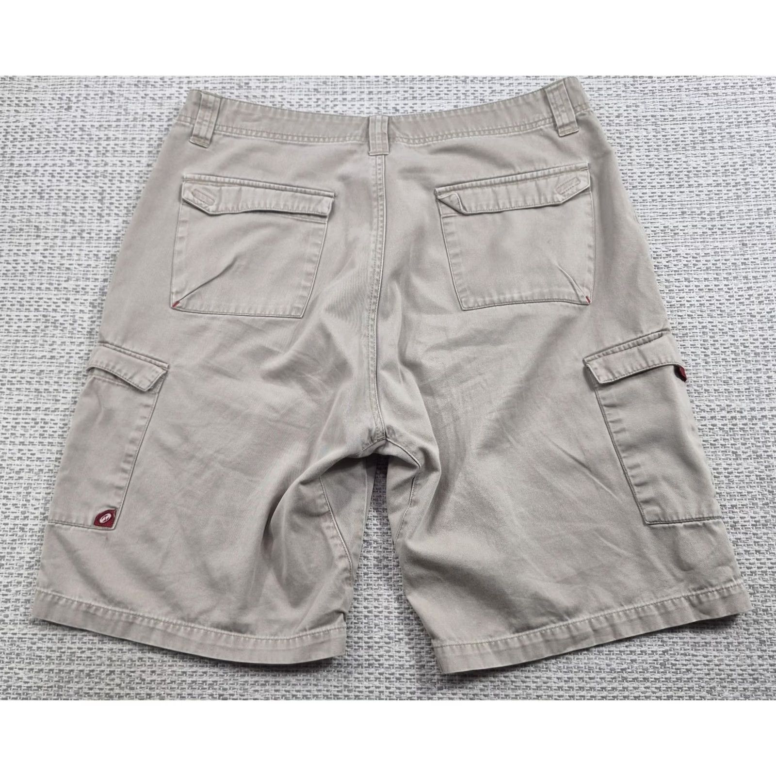 Vintage Split Cargo Shorts Mens 32 Beige Canvas Cotton Relaxed Fit Casual Summer Size US 32 / EU 48 - 2 Thumbnail
