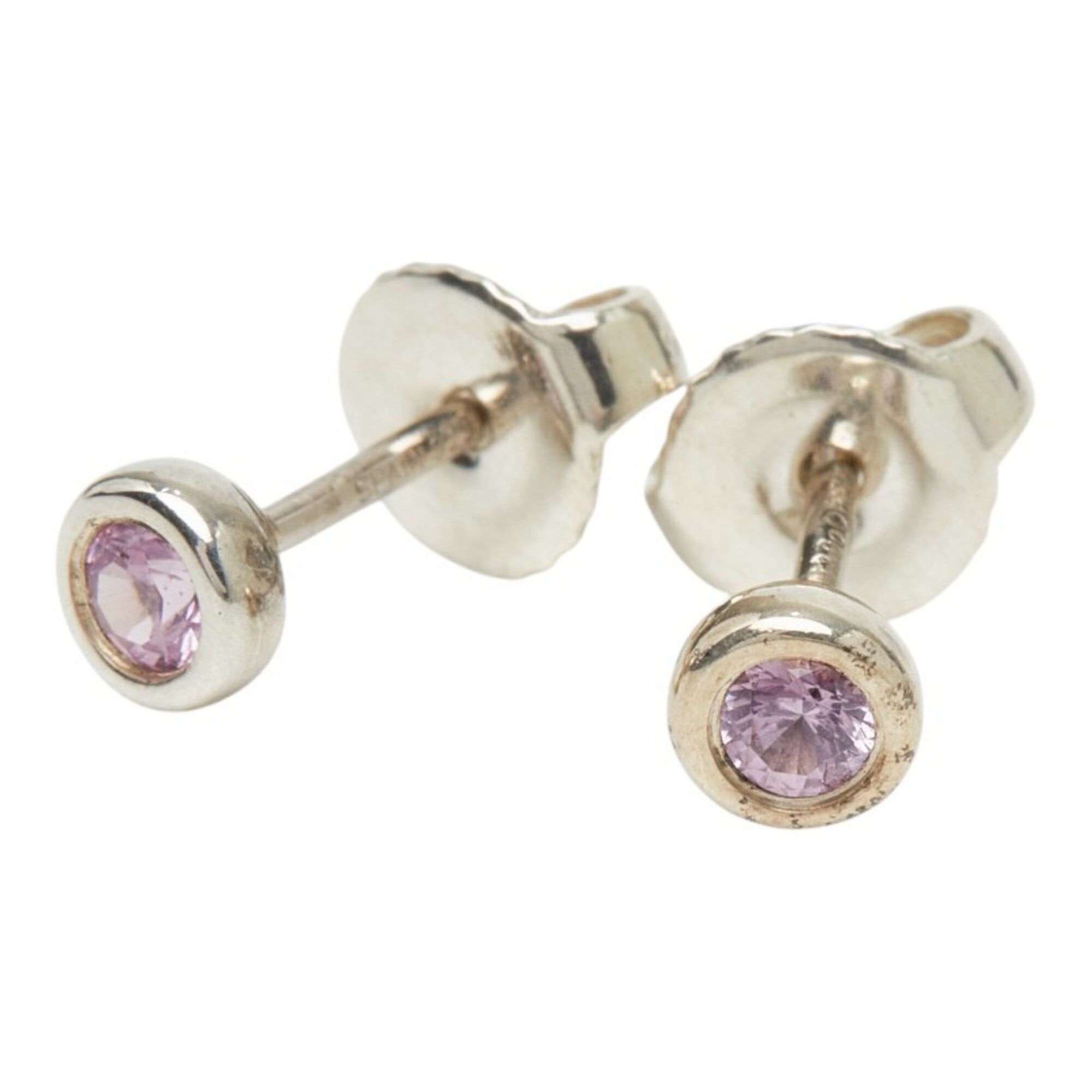 Tiffany & Co. Tiffany & Co. SV925 Silver Pink Sapphire Color by the Yard Earrings for Women Size ONE SIZE - 1 Thumbnail