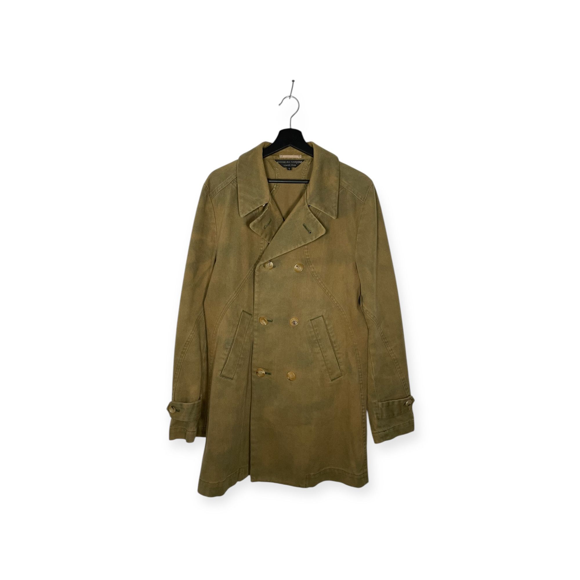 Comme des Garcons Homme Plus AW03 Double Breasted Curved Coat Size US L / EU 52-54 / 3 - 1 Thumbnail