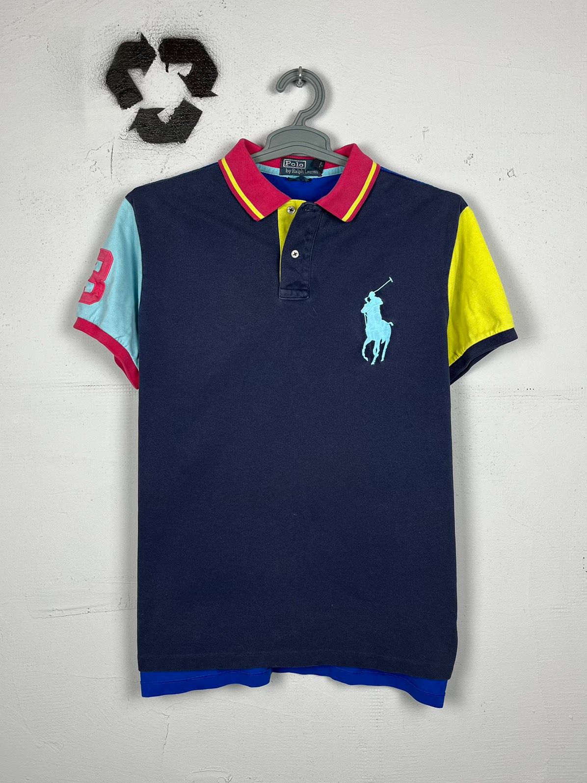 Pre-owned Polo Ralph Lauren X Vintage Polo Ralph Laurent Rugby Polo Shirt Big Pony Y2k In Multicolor