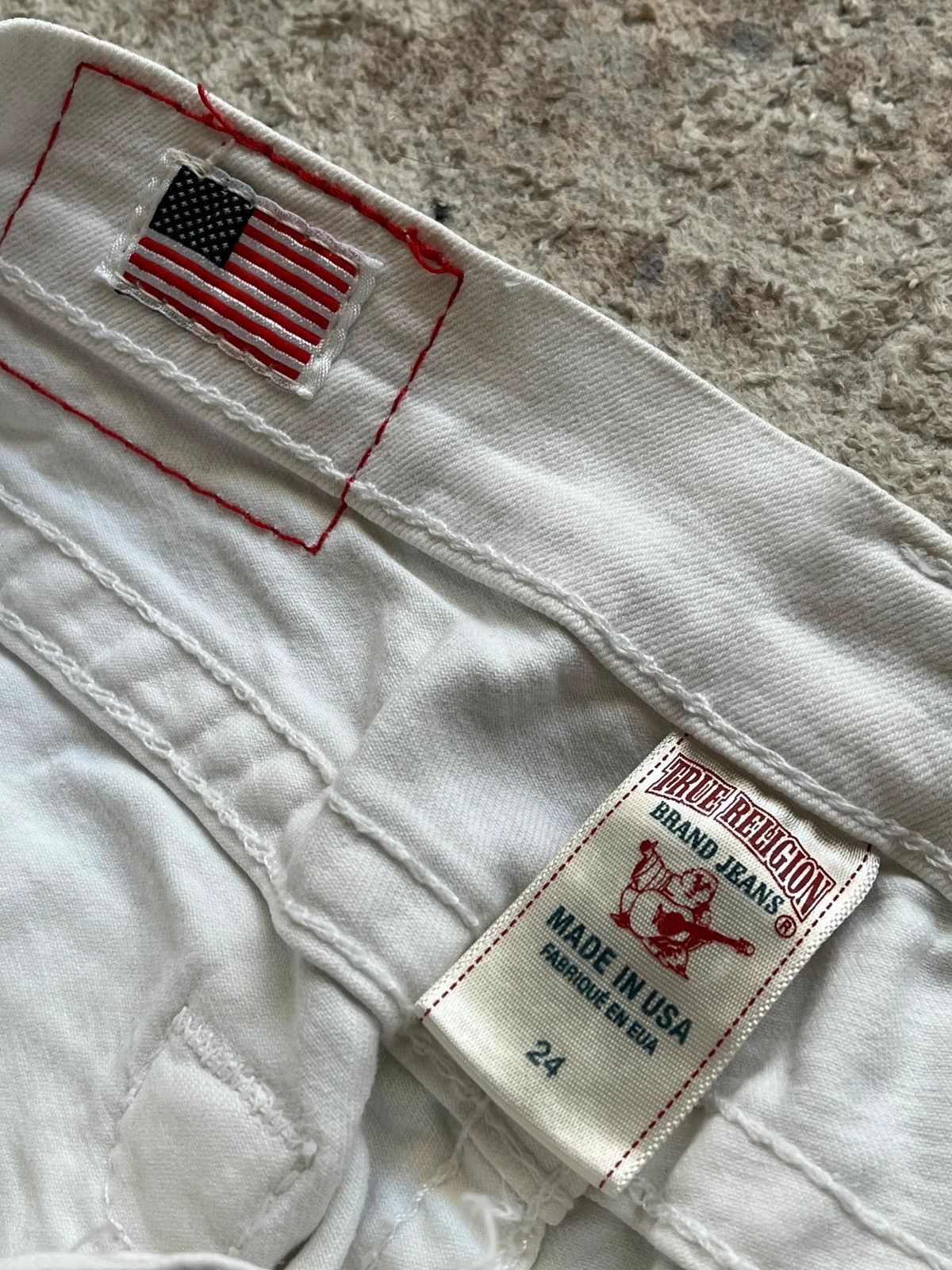 True Religion True Religion Casey Made in USA Y2K 2000s Slim Fit White Size 24" / US 00 / IT 34 - 4 Thumbnail