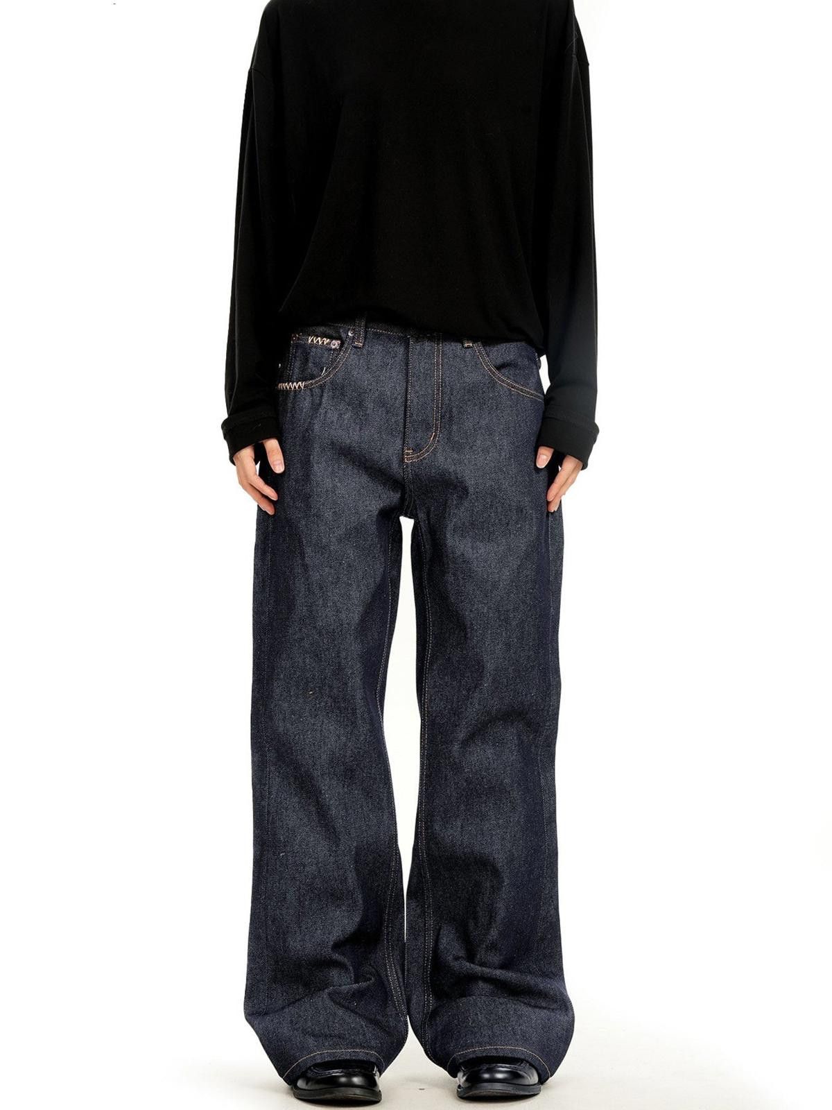 Other Raw Indigo Dark Navy Wide-Leg Jeans Size US 28 / EU 44 - 2 Thumbnail