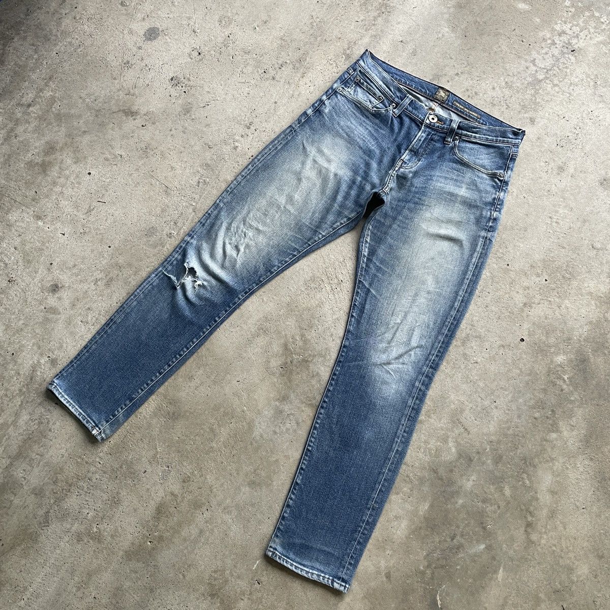Japanese Brand × Jean × Numbers Vintage Back Number Faded Jeans Wash Denim Pants W32x32 Size US 32 / EU 48 - 2 Thumbnail