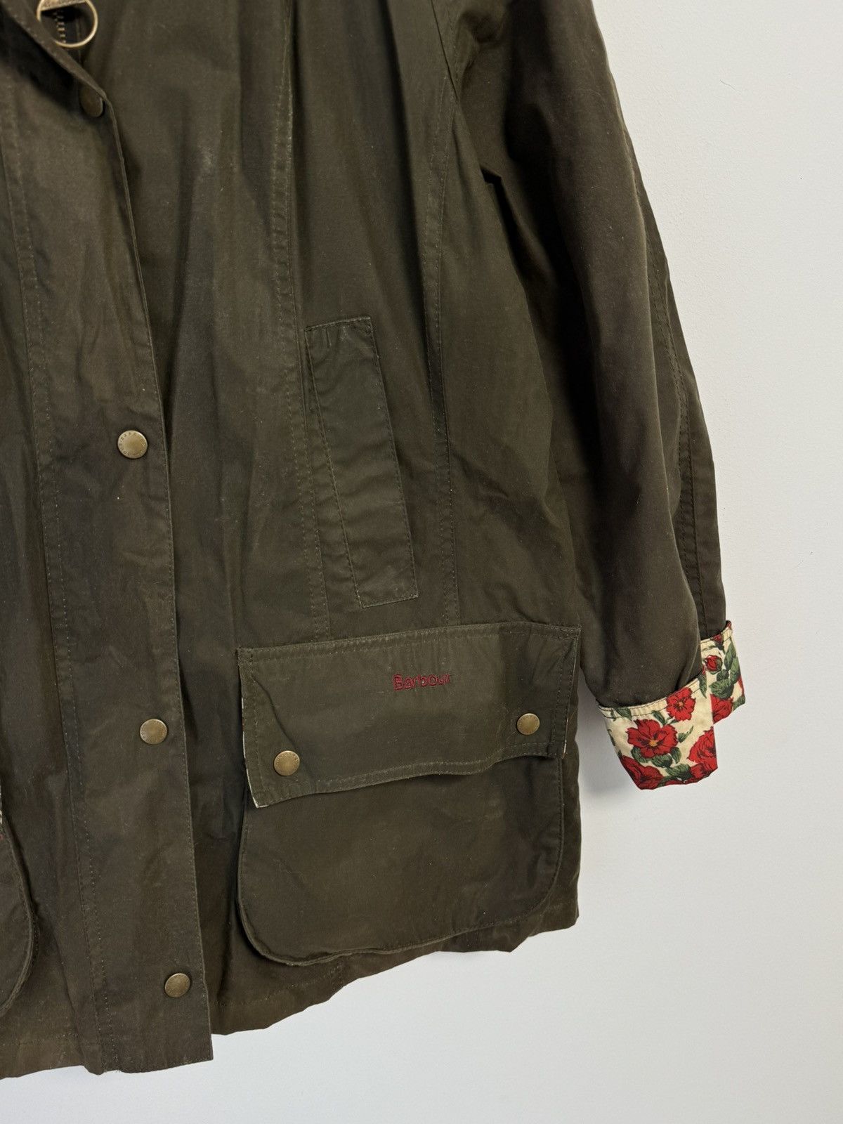 Barbour Barbour Abrosa Beadnell Liberty Rose olive wax jacket USA-10 Size XL / US 12-14 / IT 48-50 - 6 Thumbnail