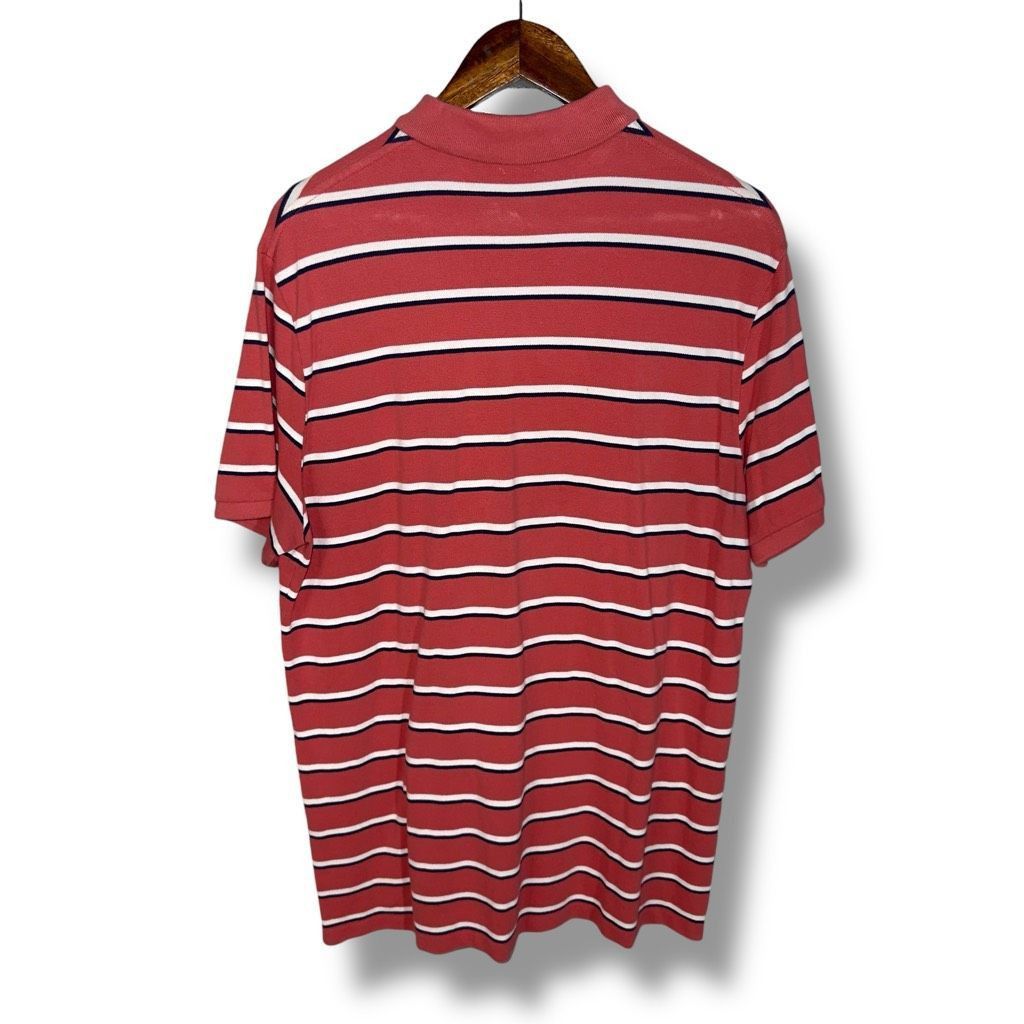 Polo Ralph Lauren Polo Ralph Lauren Salmon Red & White Pique Polo Shirt Size L Size US L / EU 52-54 / 3 - 8 Thumbnail