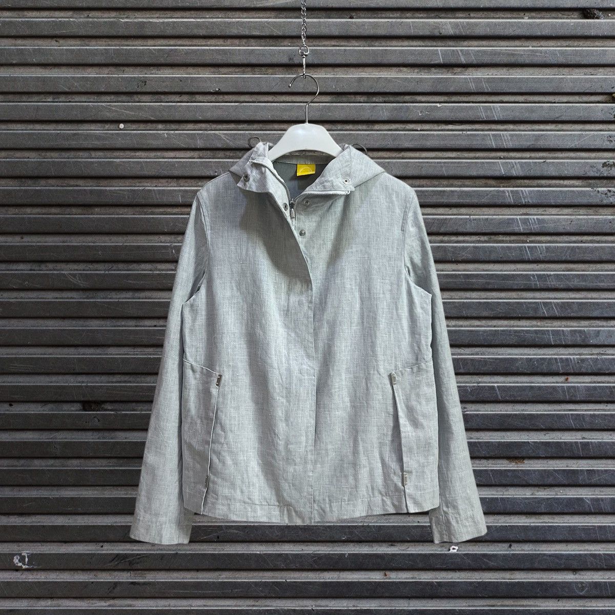Mandarina Duck Technical Aluminum Linen Hooded Jacket Arcteryx Gorp Style Size US XXS / EU 40 - 1 Thumbnail