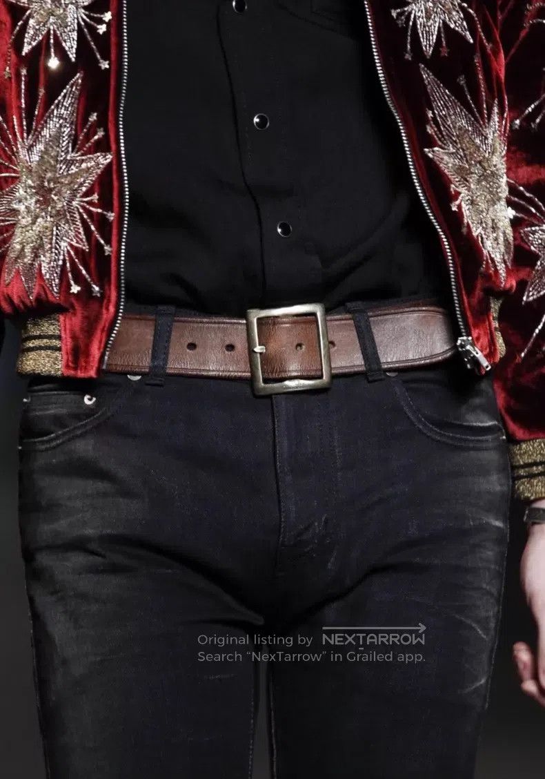 Saint Laurent Paris Saint Laurent Paris Silver Buckle Cracked Leather Belt i Size ONE SIZE - 6 Thumbnail