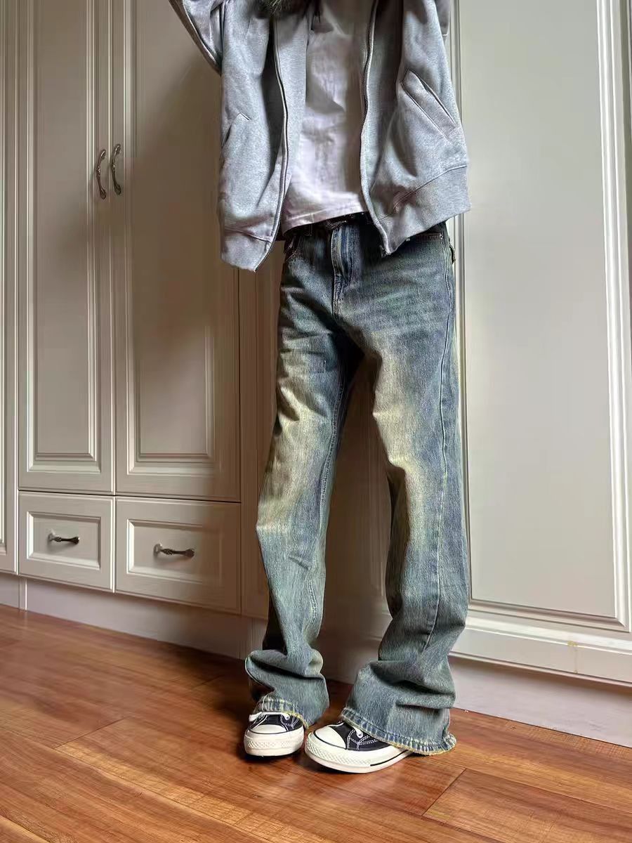 Japanese Brand × Jean High Street Washed and Aged Mud Dyed Straight Leg Jeans Size US 34 / EU 50 - 1 Thumbnail