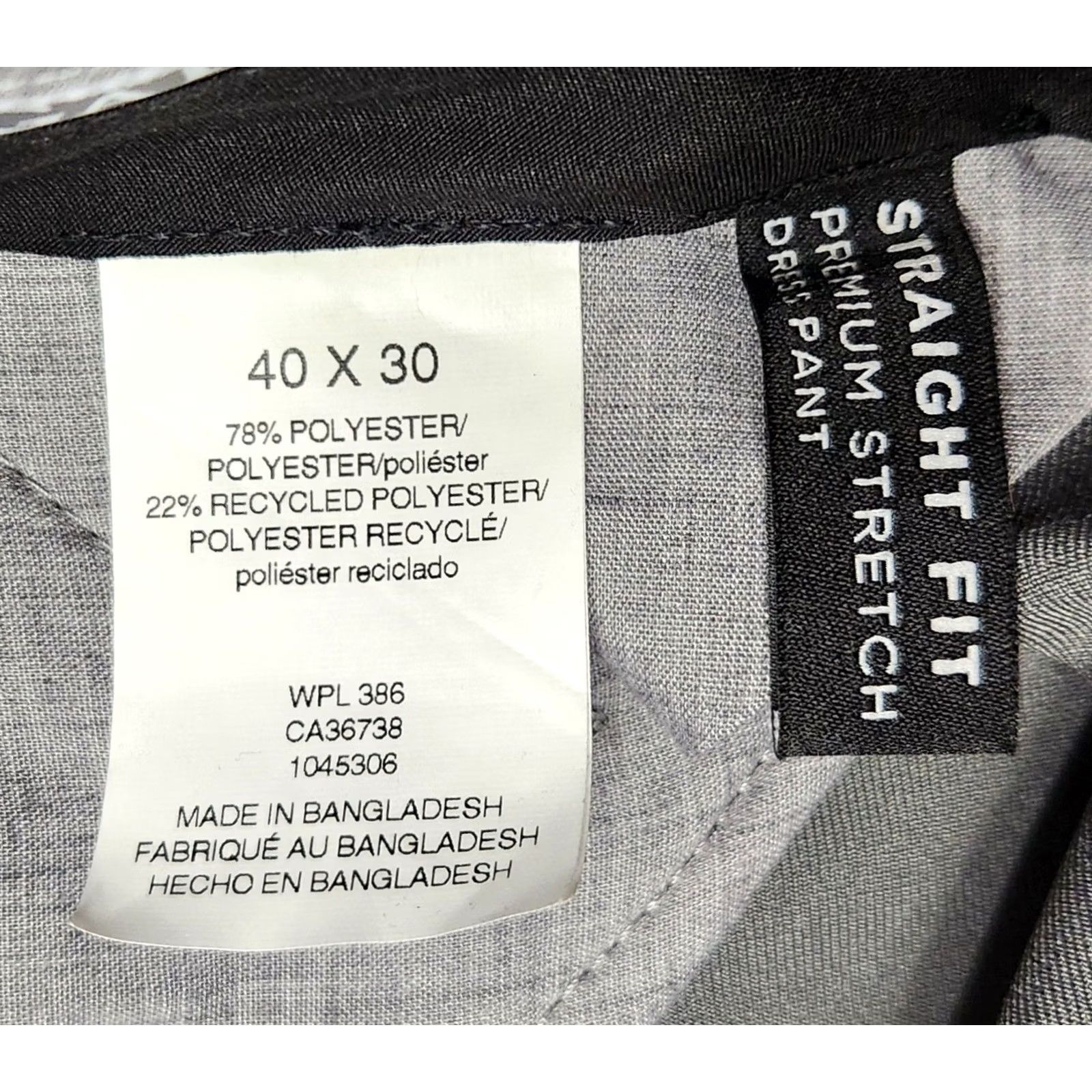 Haggar HAGGAR Men’s Straight Fit Premium Gray Dress Pant 40 X 30 Flat Front Hook & Eye Zip Classic Pockets Straight Leg Black/Gray Dress Pants Mens Size US 40 / EU 56 - 5 Thumbnail