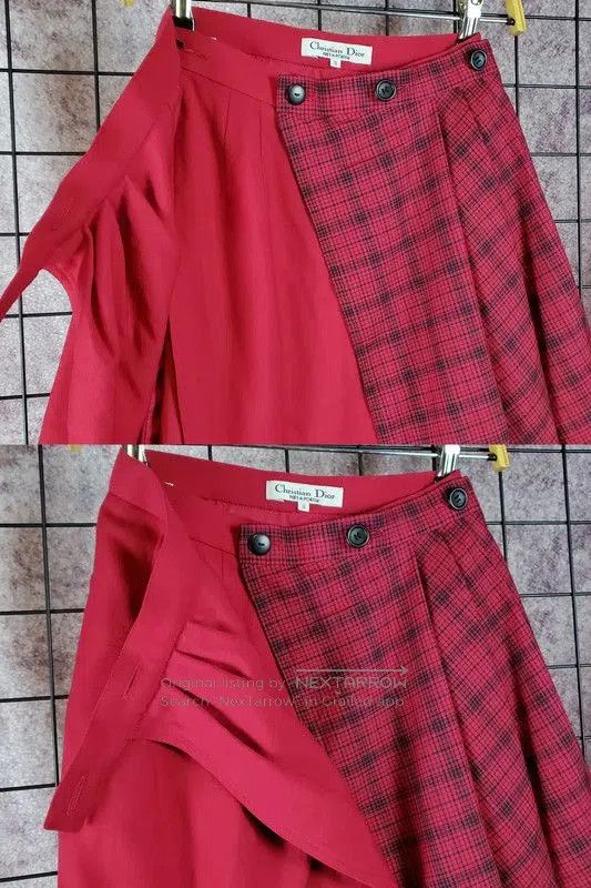 Dior Dior Irregular Red Wool Mini Skirt . Size 23" - 6 Thumbnail