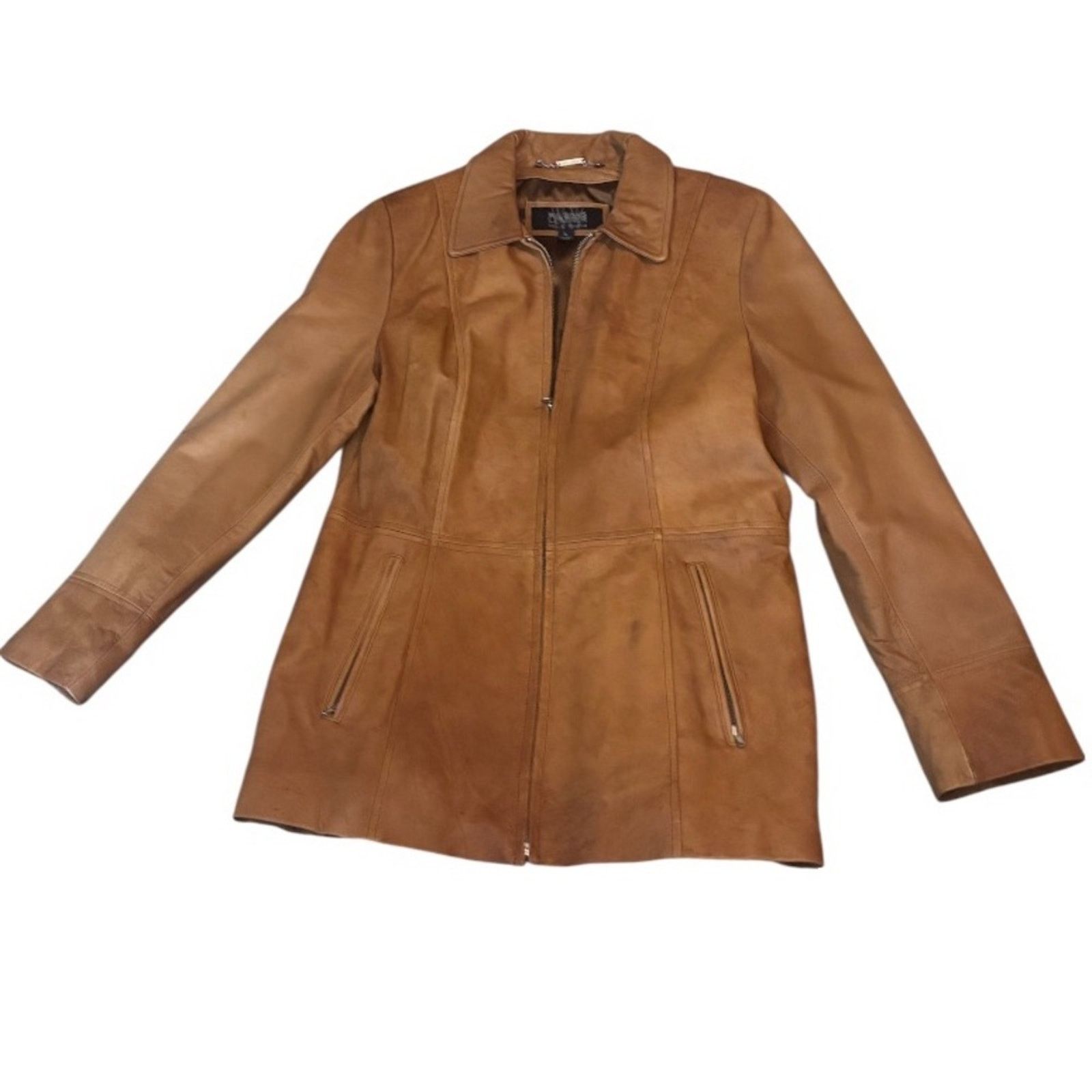 Wilsons Leather Wilson Vintage Distressed Leather Zip-up Coat Size L / US 10 / IT 46 - 1 Thumbnail