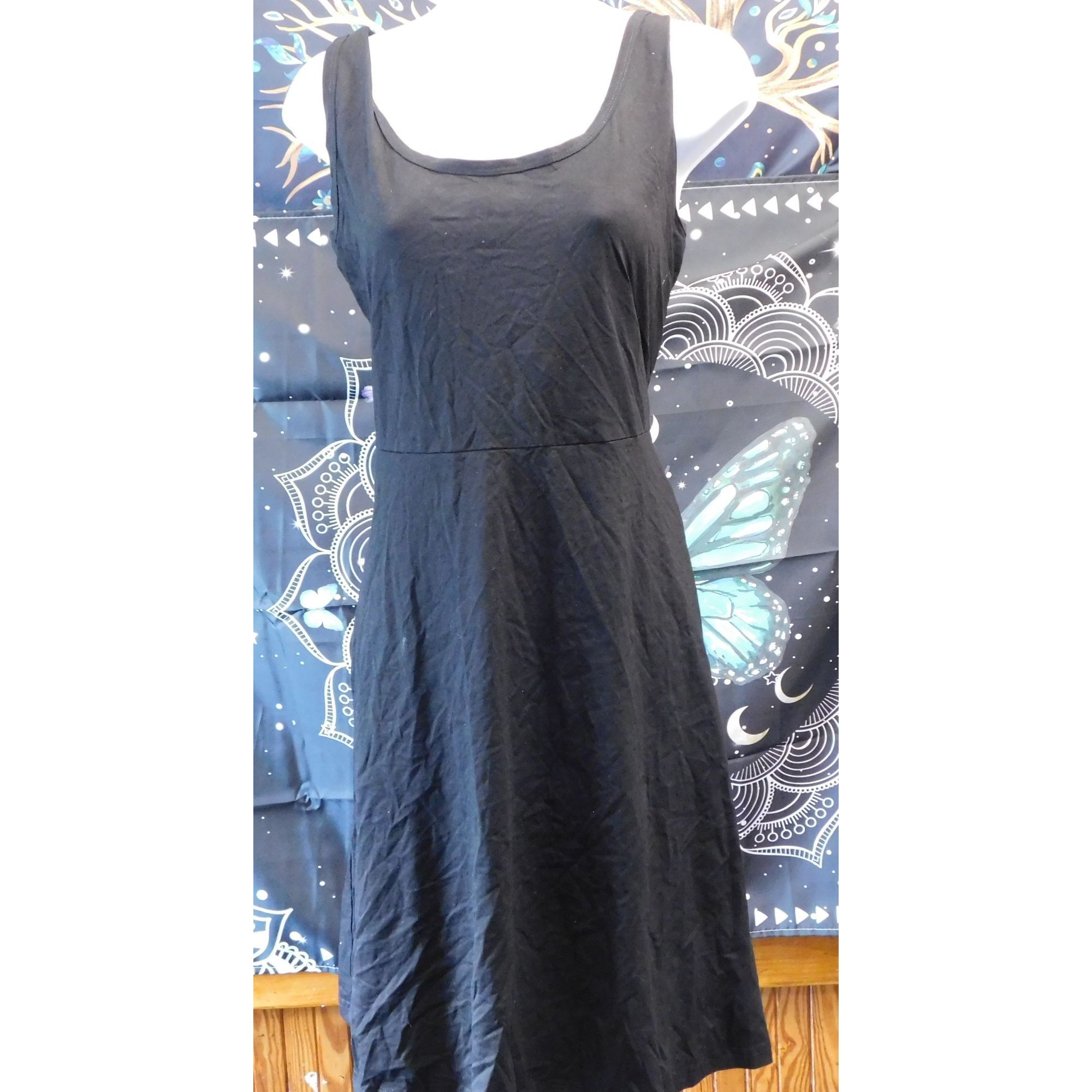 Other Basic Gothic Casual Black Sleeveless Skater Dress Size L / US 10 / IT 46 - 1 Thumbnail
