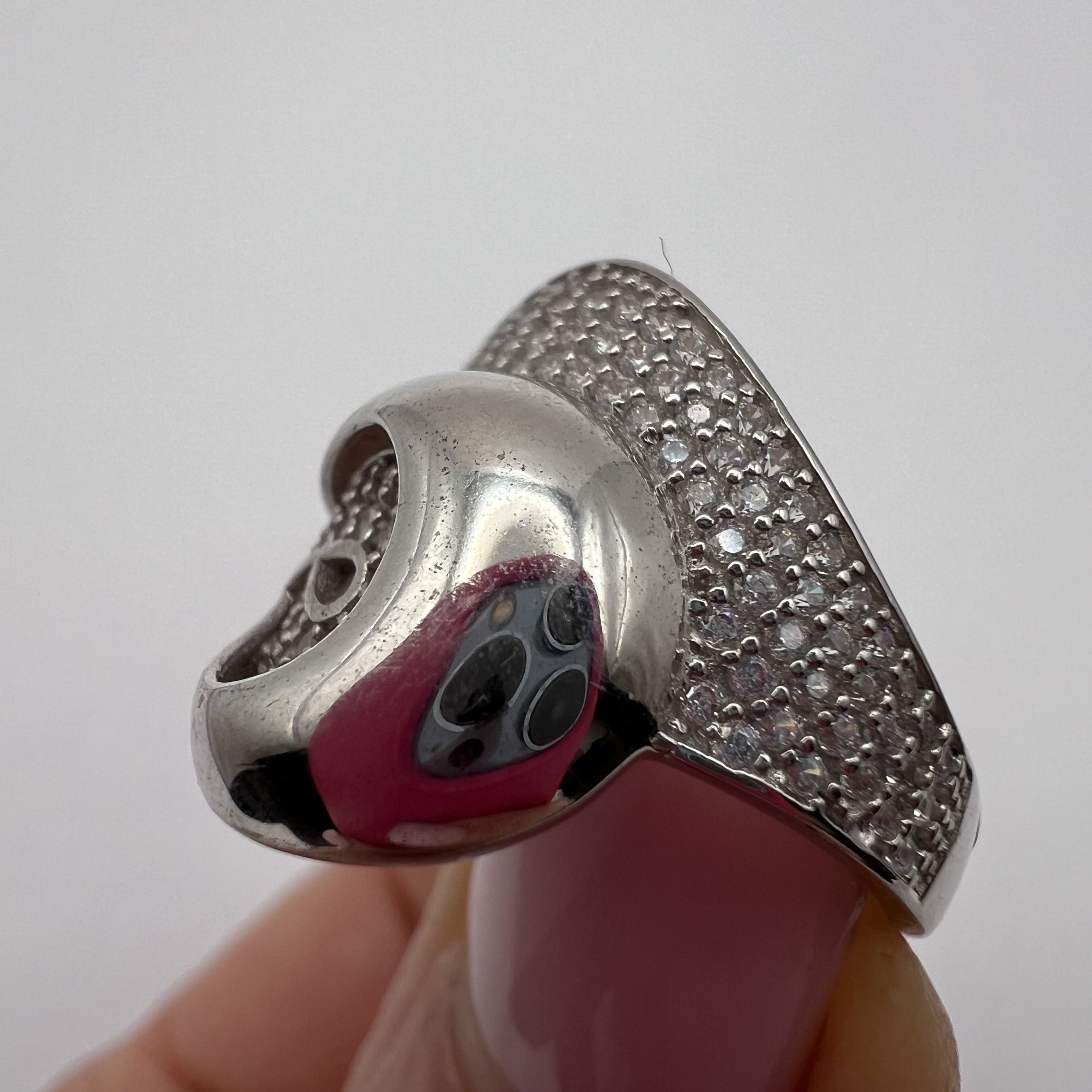 Vintage 925 Sterling Silver Ring Size 7 Pavé CZ Swirl Ring 3.0g Size ONE SIZE - 2 Thumbnail