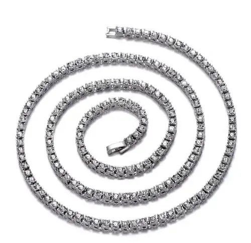 Other 4MM Iced Out tennis Chain Necklace Size ONE SIZE - 4 Thumbnail