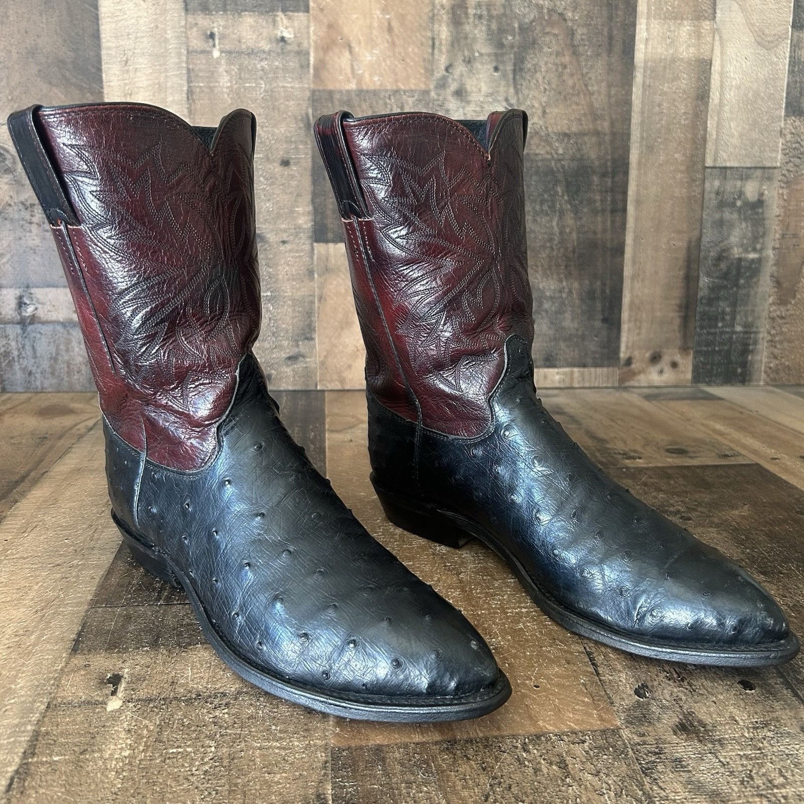 Justin Justin 3012 Full Quill Ostrich Cowboy Boots Mens 10 D Size US 10 / EU 43 - 3 Thumbnail
