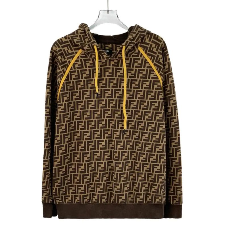Fendi Fendi Brown Cotton Women's Hoodie 0089 Size L / US 10 / IT 46 - 1 Thumbnail
