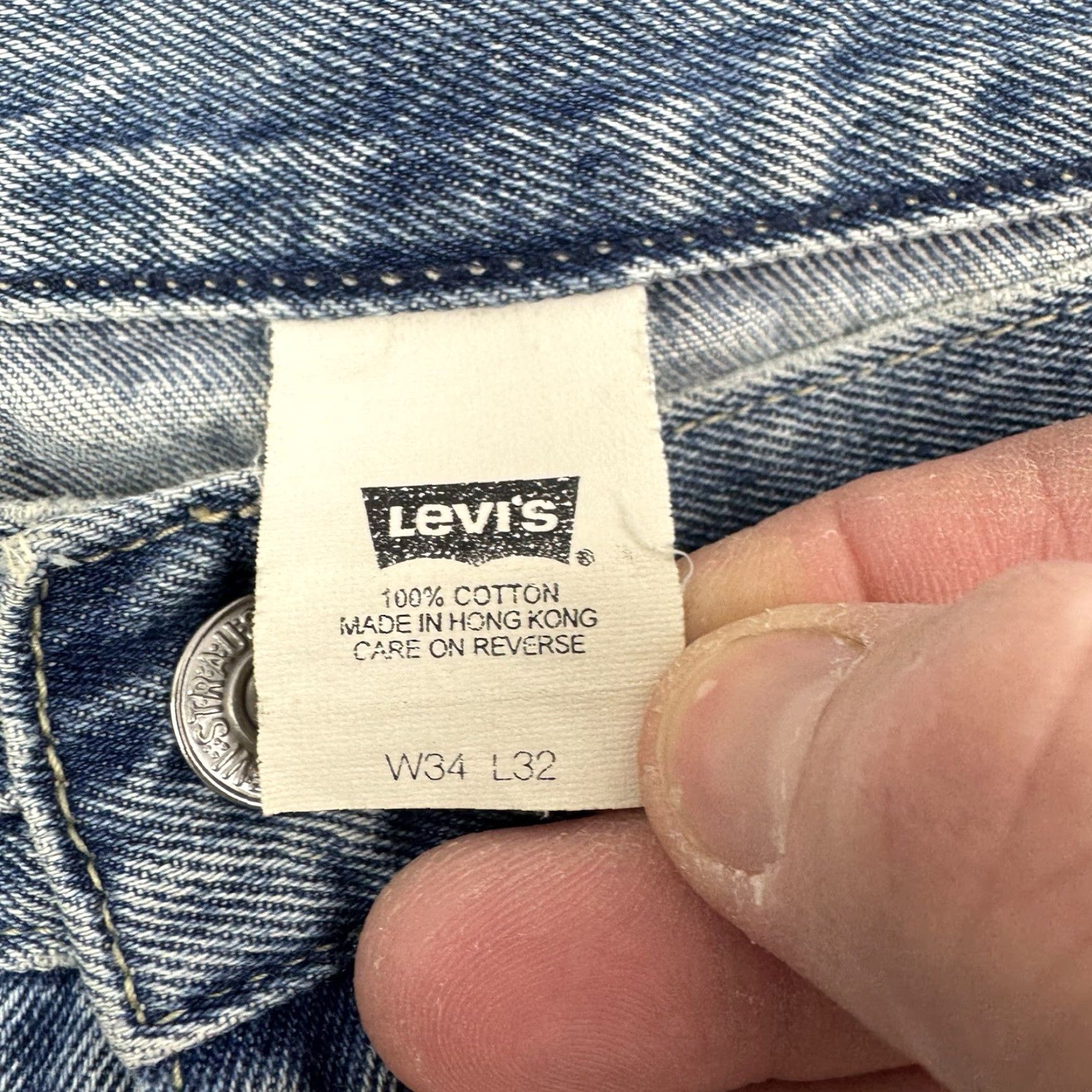 Levi's VINTAGE Levi's Carpenter Jeans Men 34x32 Blue Wide-Leg Relaxed Baggy Y2K Grunge 90s Punk Hip Hop Jeans Mens Size US 34 / EU 50 - 7 Thumbnail