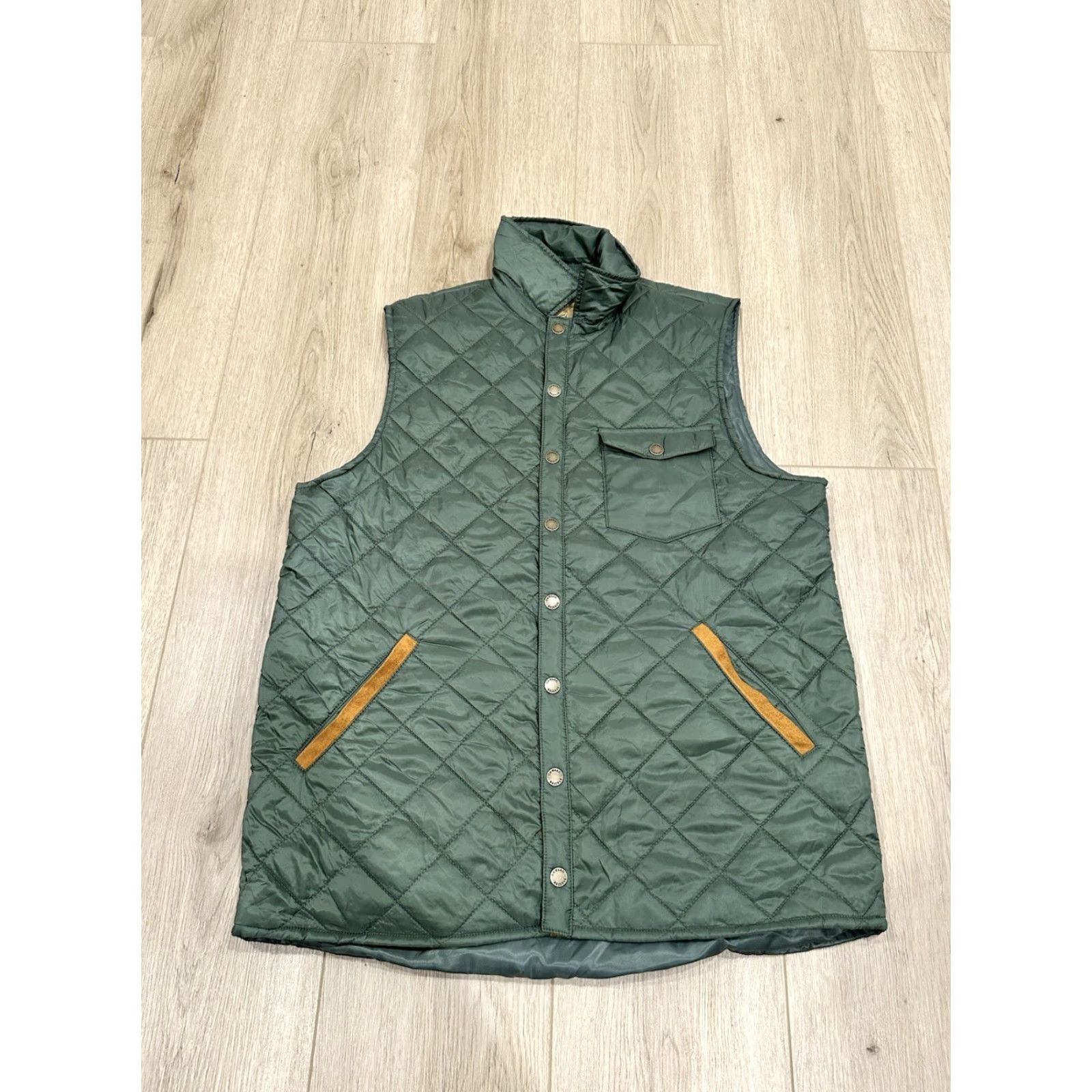 Vintage NWT Onward Reserve Braswell Vest Mens Medium Olive Green Quilted Nylon Snap Front Size US M / EU 48-50 / 2 - 2 Thumbnail