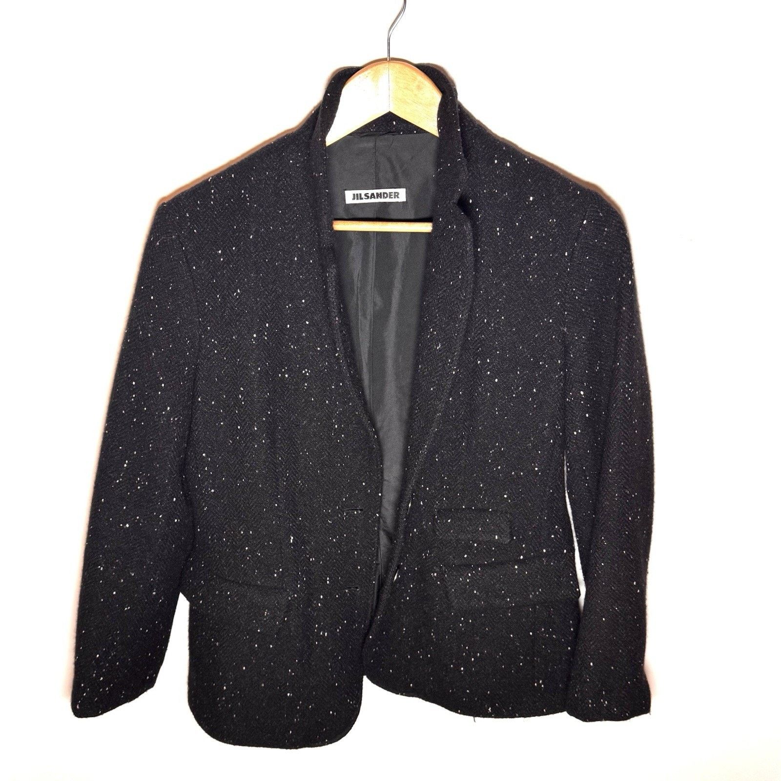 Jil Sander VTG Jil Sander Black Speckled Wool Blazer Jacket Late 90s S Size S / US 4 / IT 40 - 4 Thumbnail