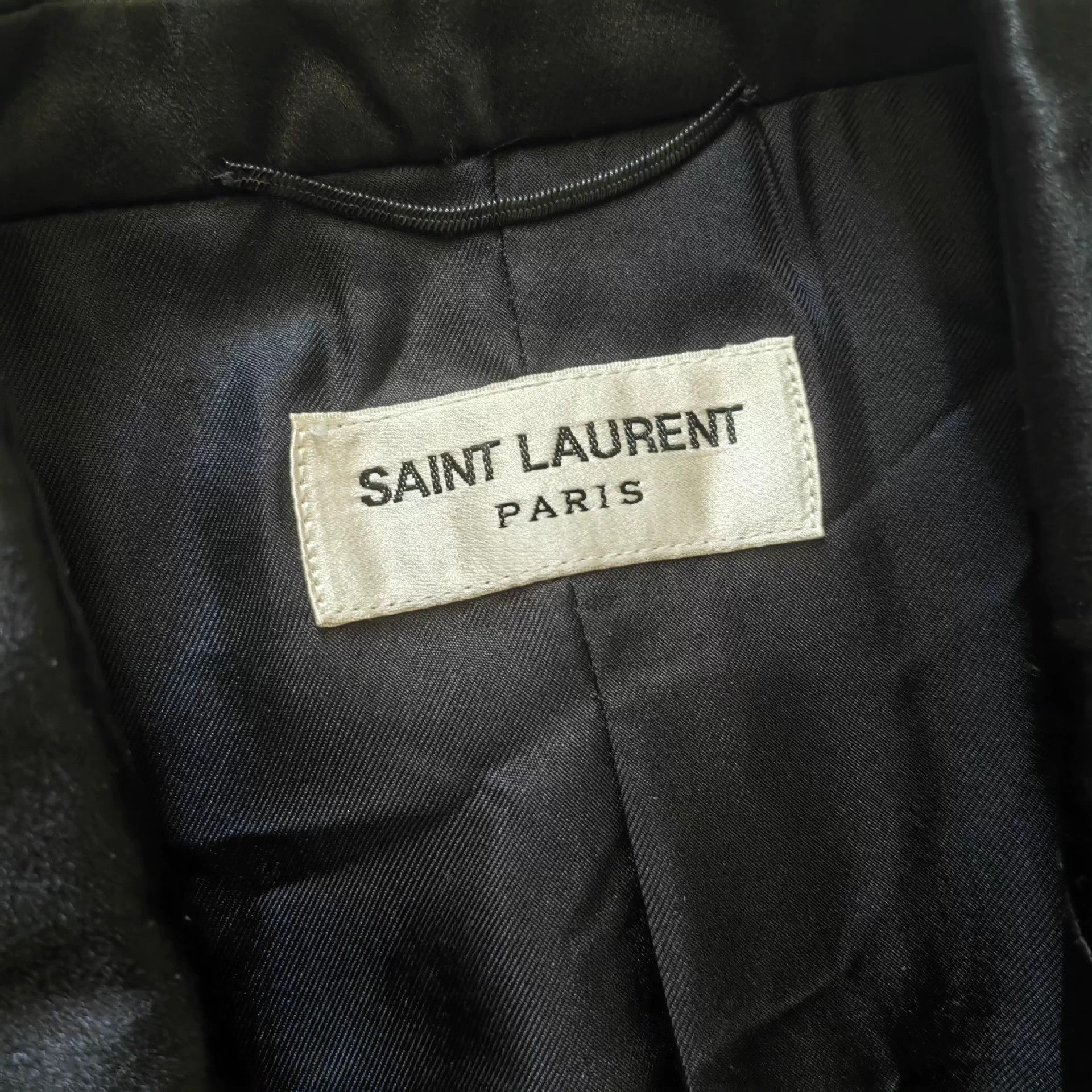 Saint Laurent Paris SLP 16fw topstitch sword collar smoking jacket sample Size 44S - 4 Thumbnail