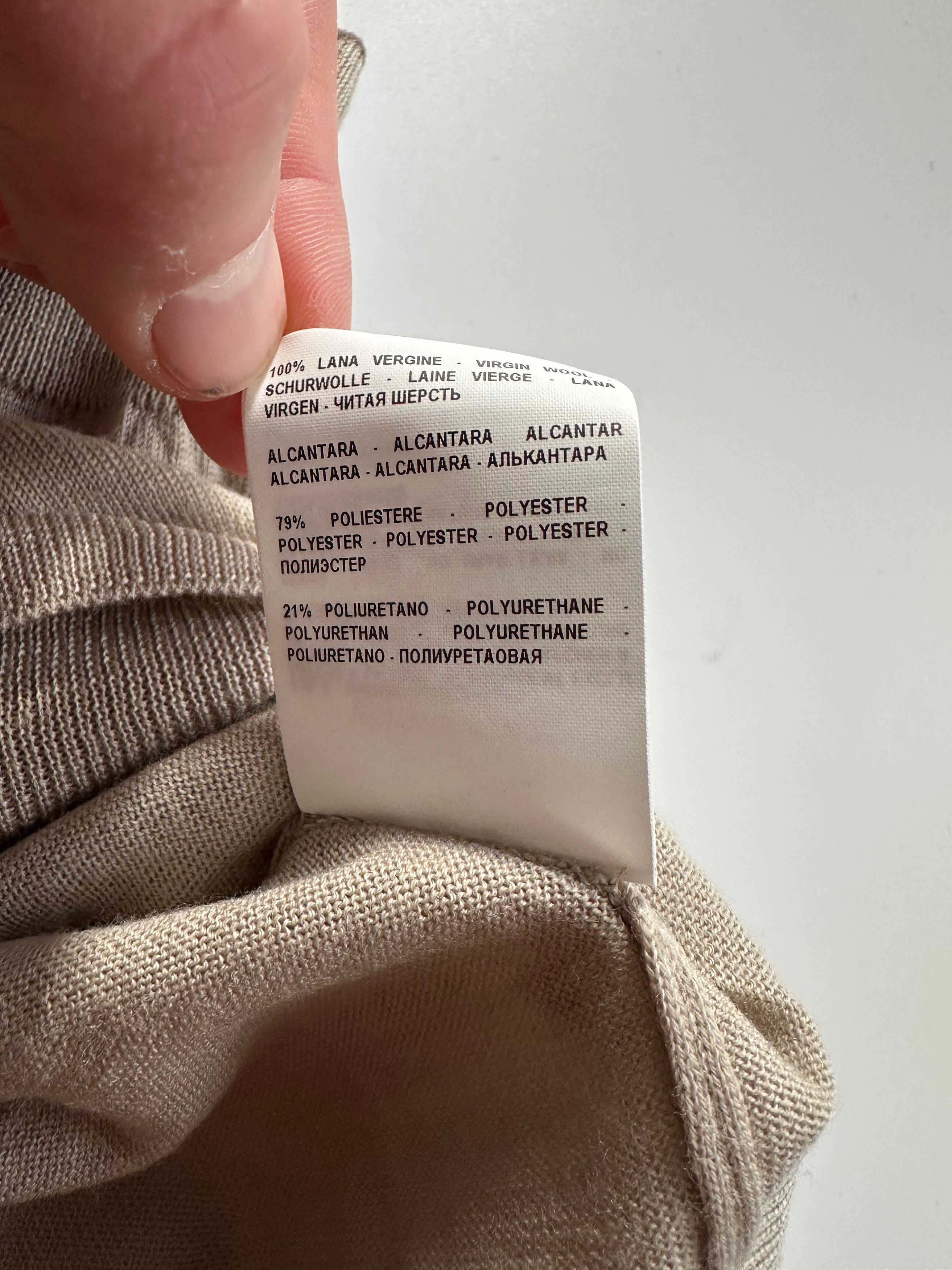 Gran Sasso Gran Sasso 100% Wool V neck beige sweater jumper Size US L / EU 52-54 / 3 - 9 Thumbnail