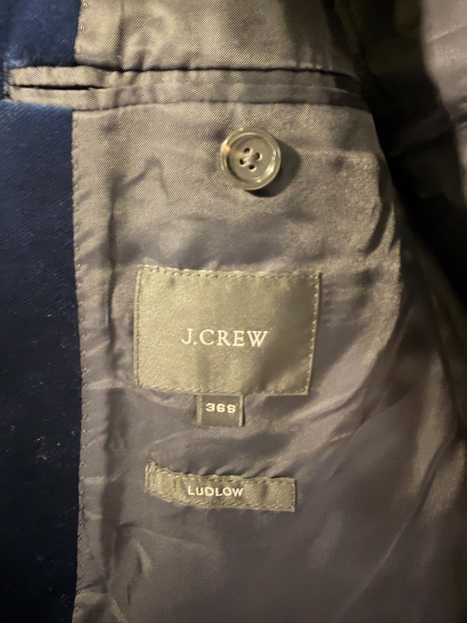 J.Crew J. Crew Navy Velvet Shawl Collar Dinner Jacket Size 36S - 3 Thumbnail